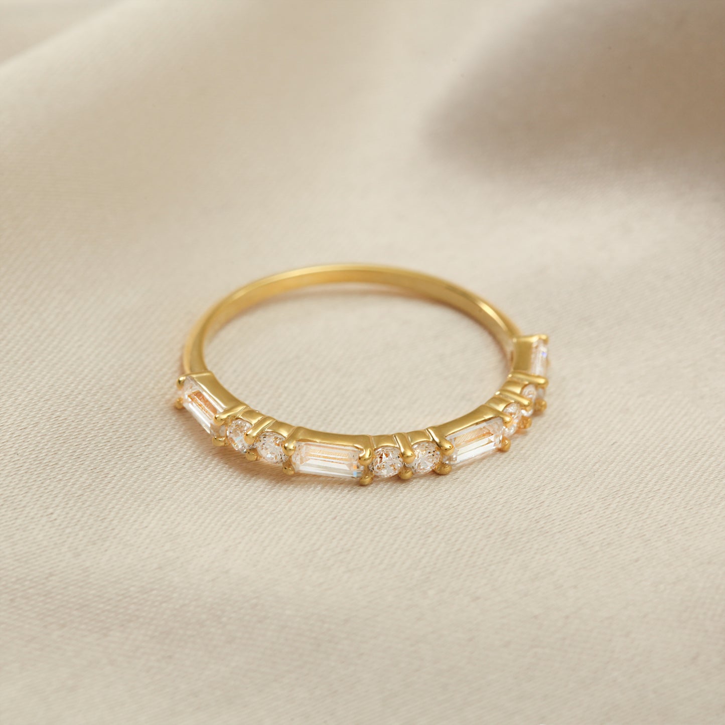 14K Custom Solid Gold Zircon Ring