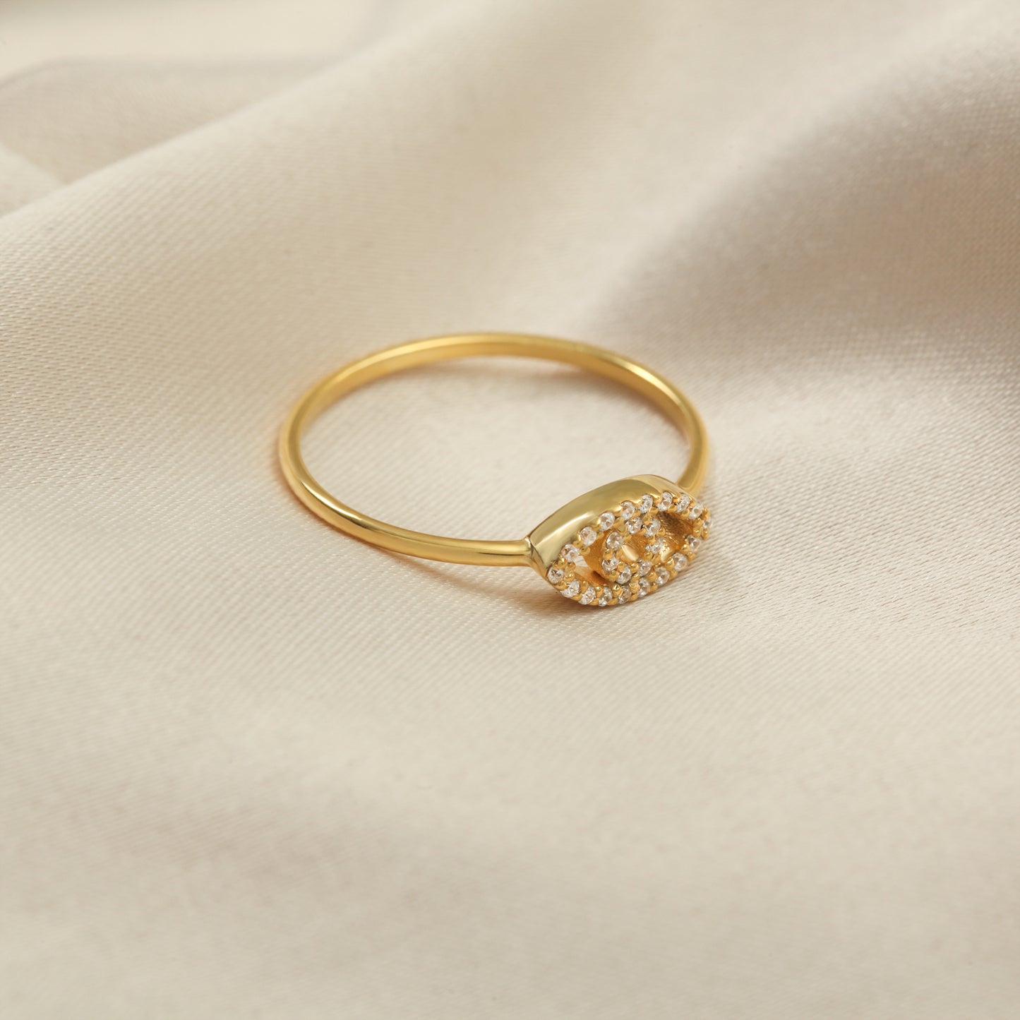 14K Eye Solid Gold Ring