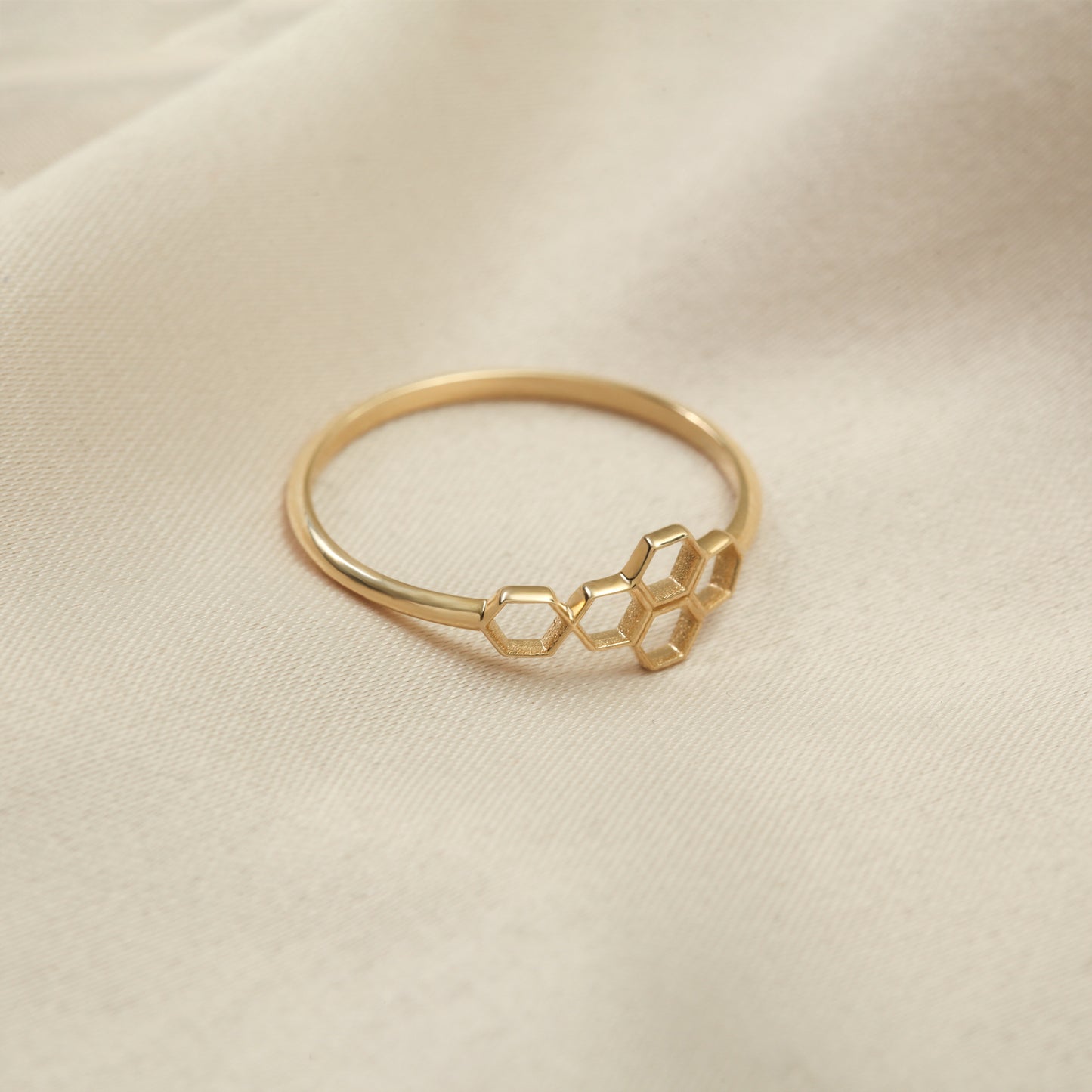 Solid Gold Honeycomb Ring