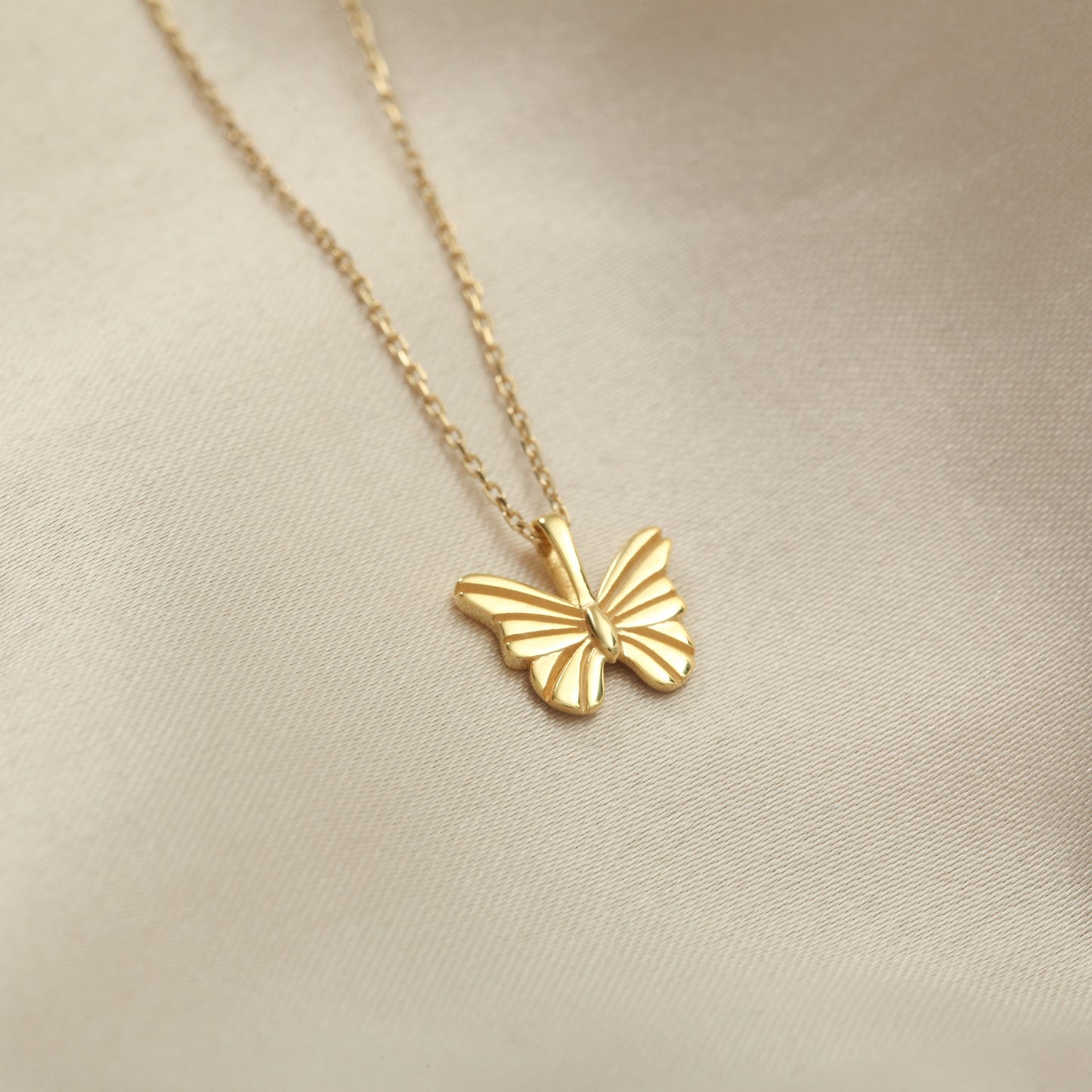 14k Gold Butterfly Necklace – Dainty Solid-Gold Pendant for Everyday Shine