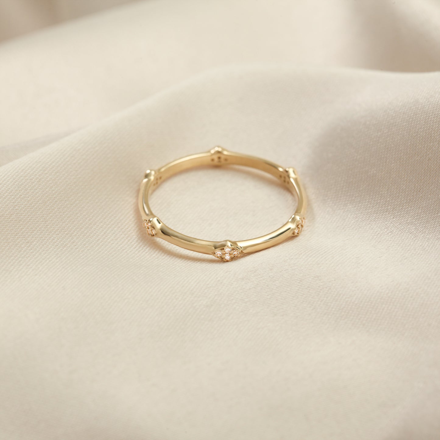14K Vintage-Inspired Solid Gold Stacking Ring