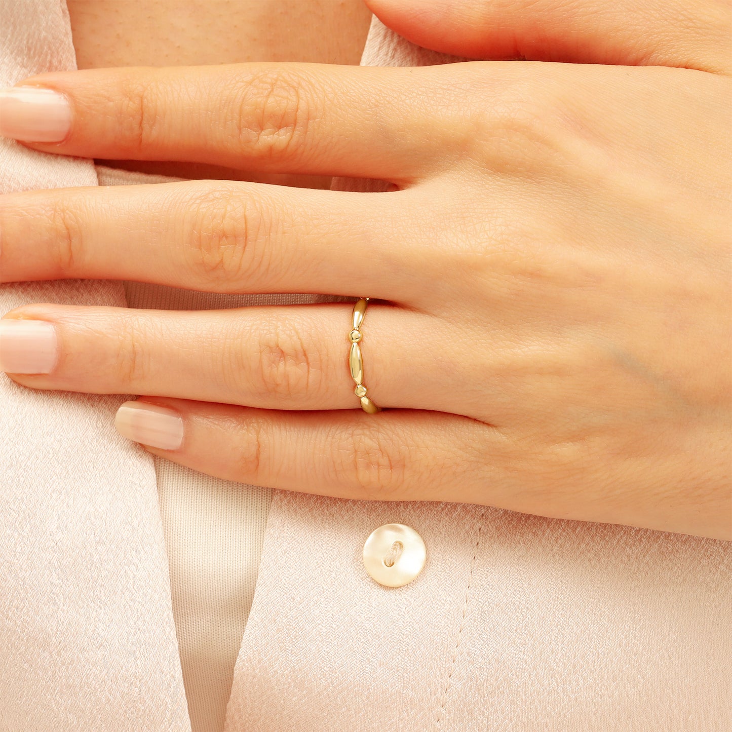 14k Solid Gold Stacking Ring – Slim 1.25 mm Stackable Band
