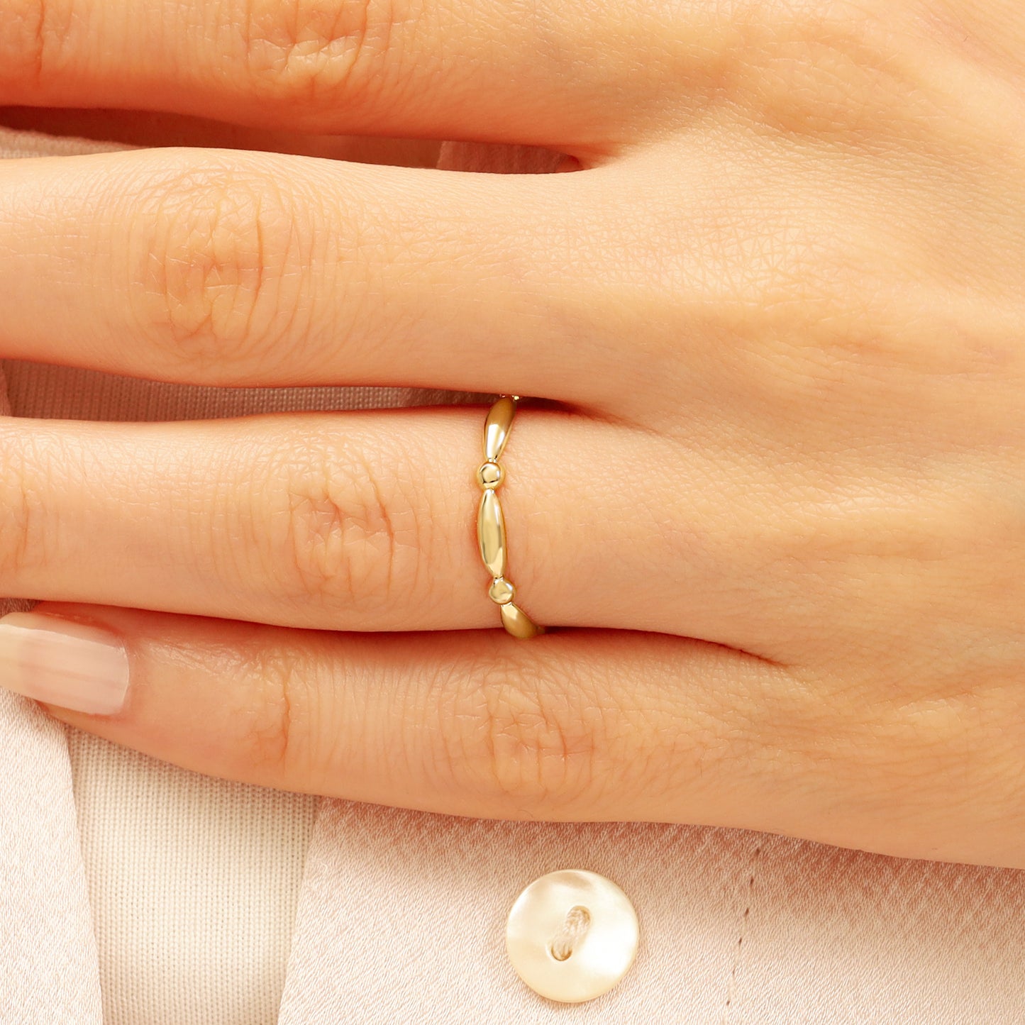 14k Solid Gold Stacking Ring – Slim 1.25 mm Stackable Band