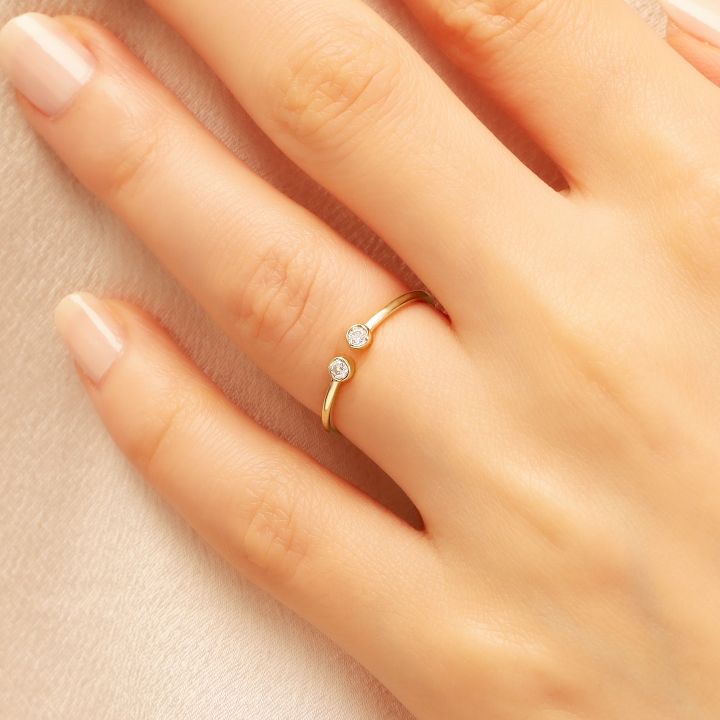 14K Dainty Open Ring