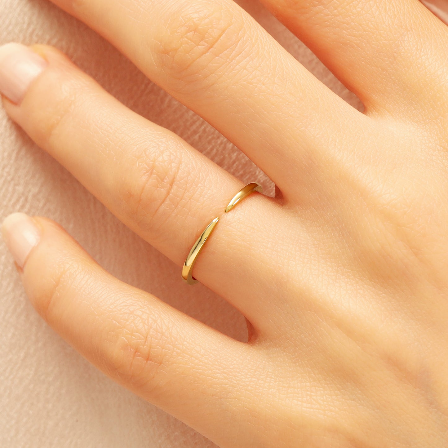 14K Minimal Open Solid Gold Ring