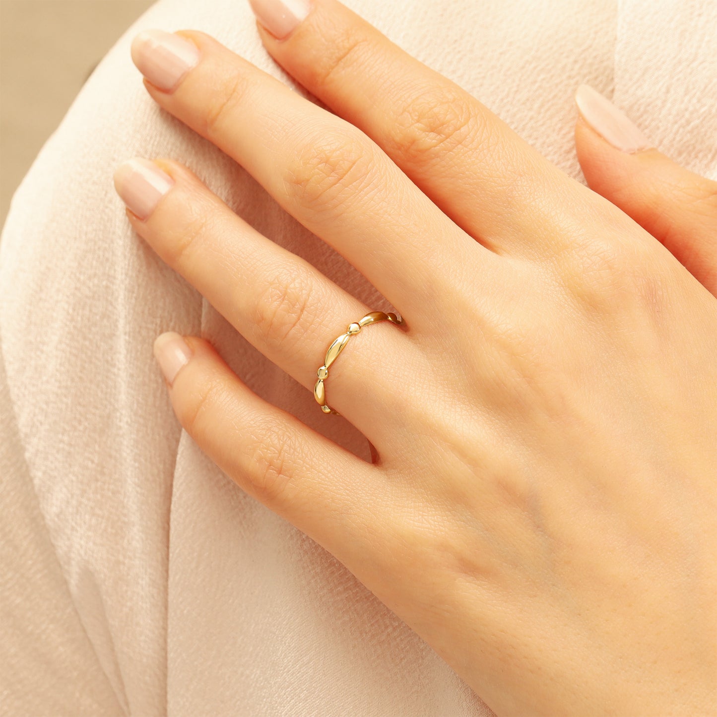 14k Solid Gold Stacking Ring – Slim 1.25 mm Stackable Band