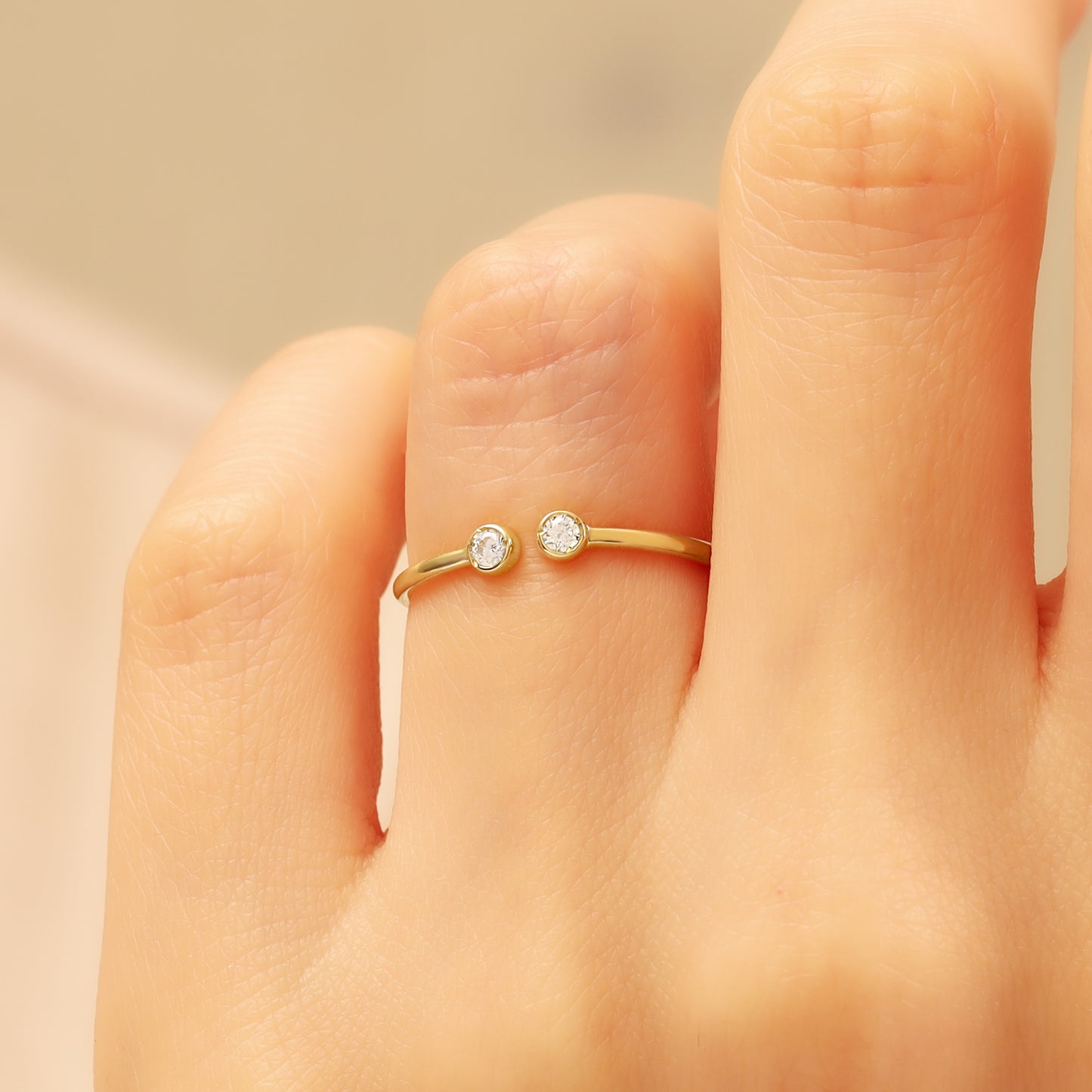 14K Dainty Open Ring