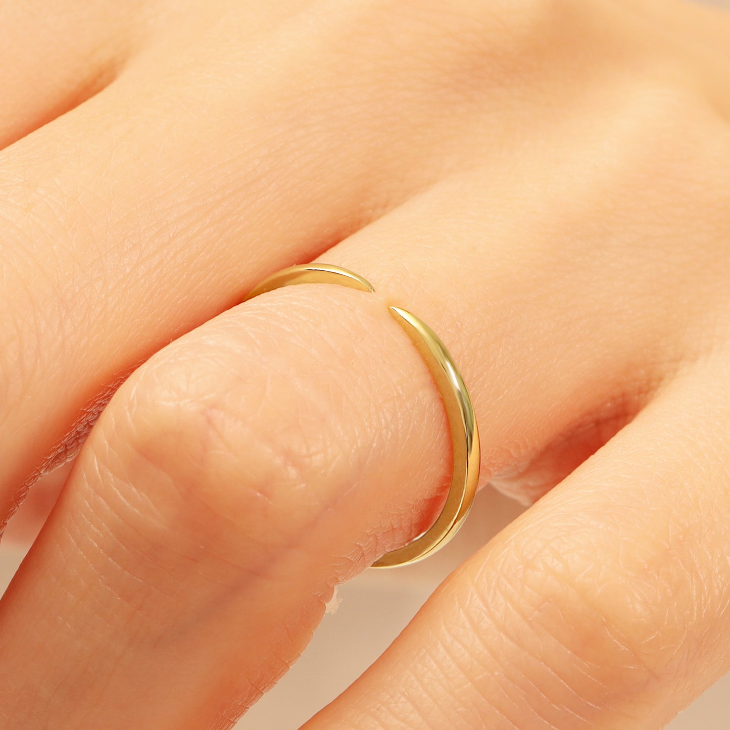 14K Minimal Open Solid Gold Ring