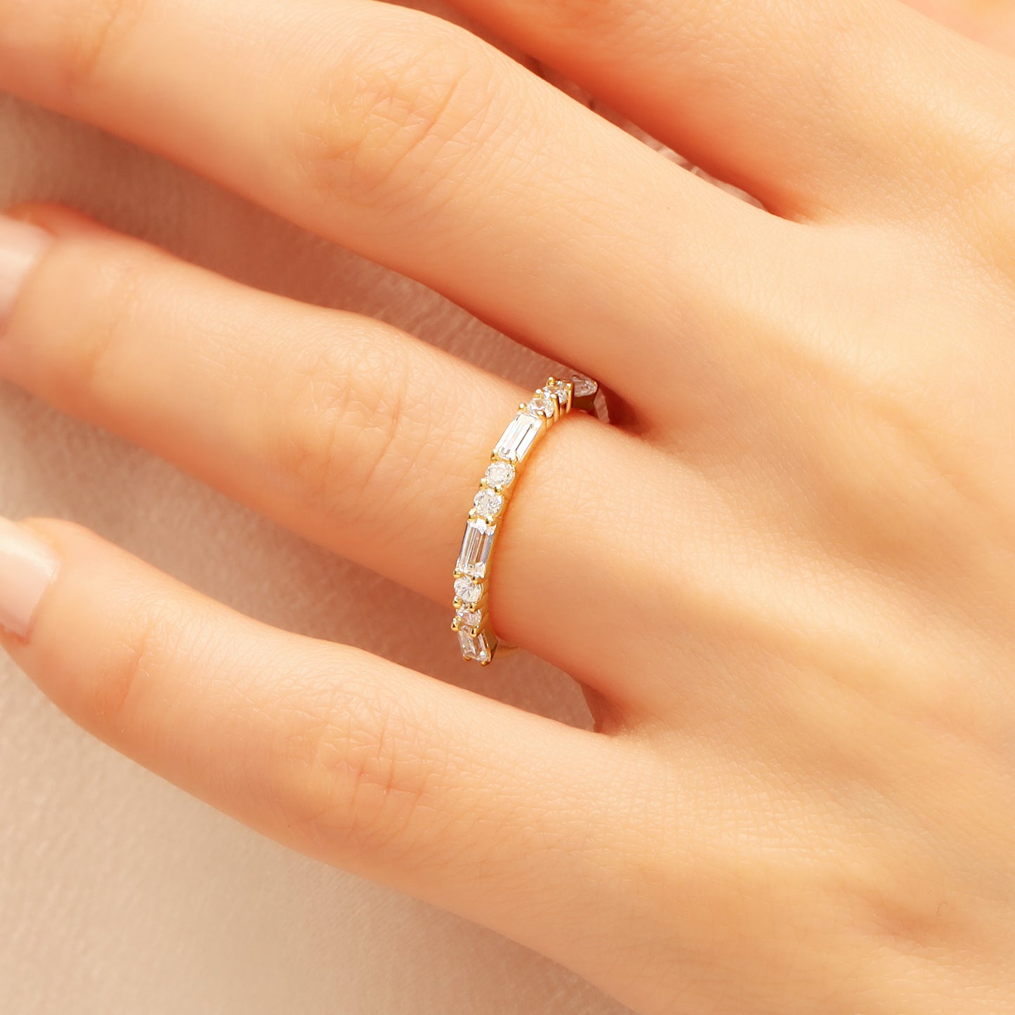 14K Custom Solid Gold Zircon Ring