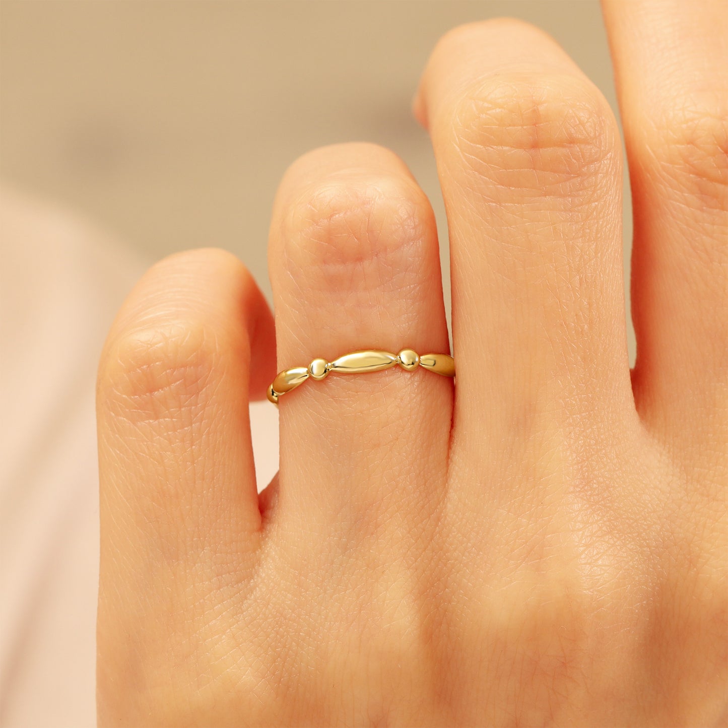 14k Solid Gold Stacking Ring – Slim 1.25 mm Stackable Band