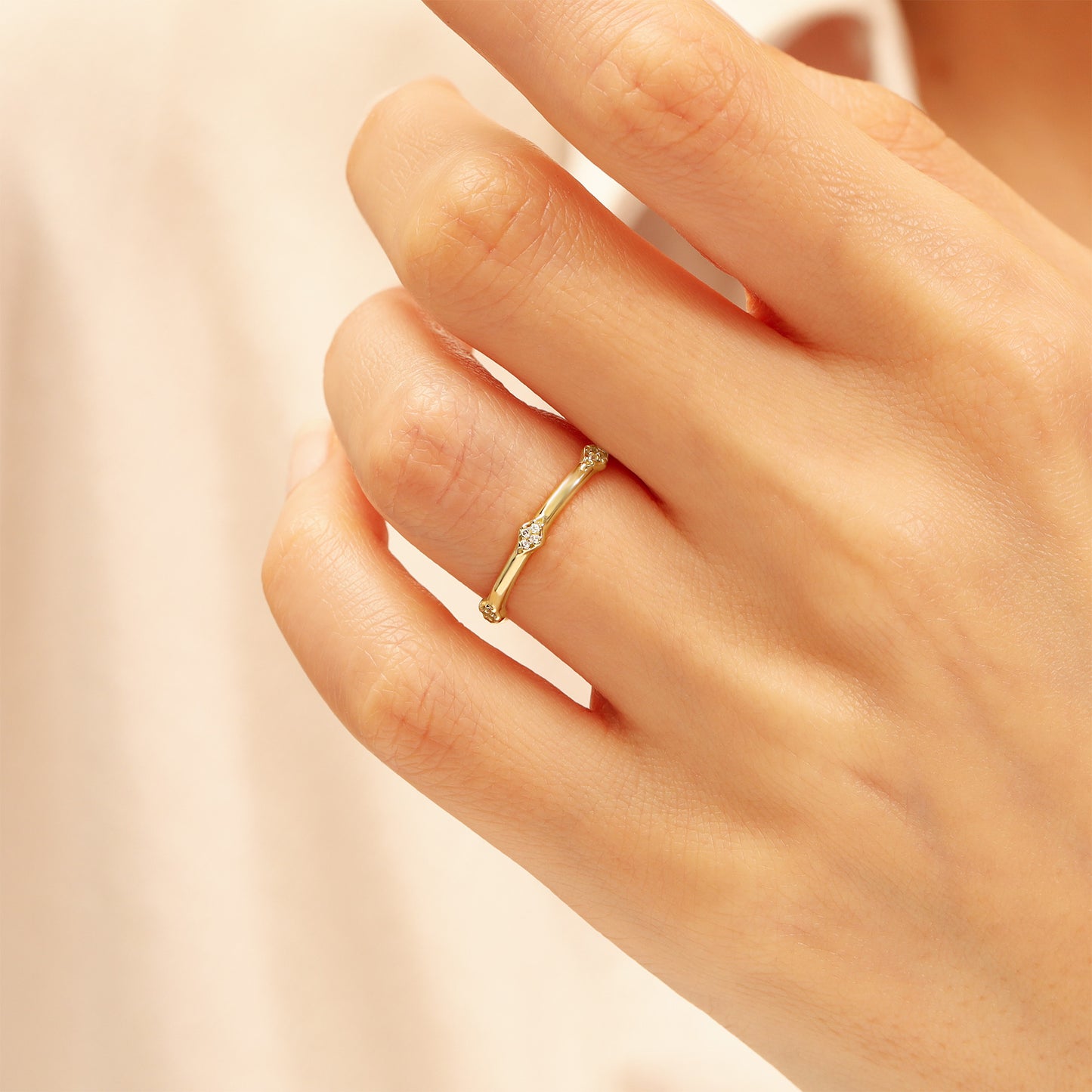 14K Vintage-Inspired Solid Gold Stacking Ring