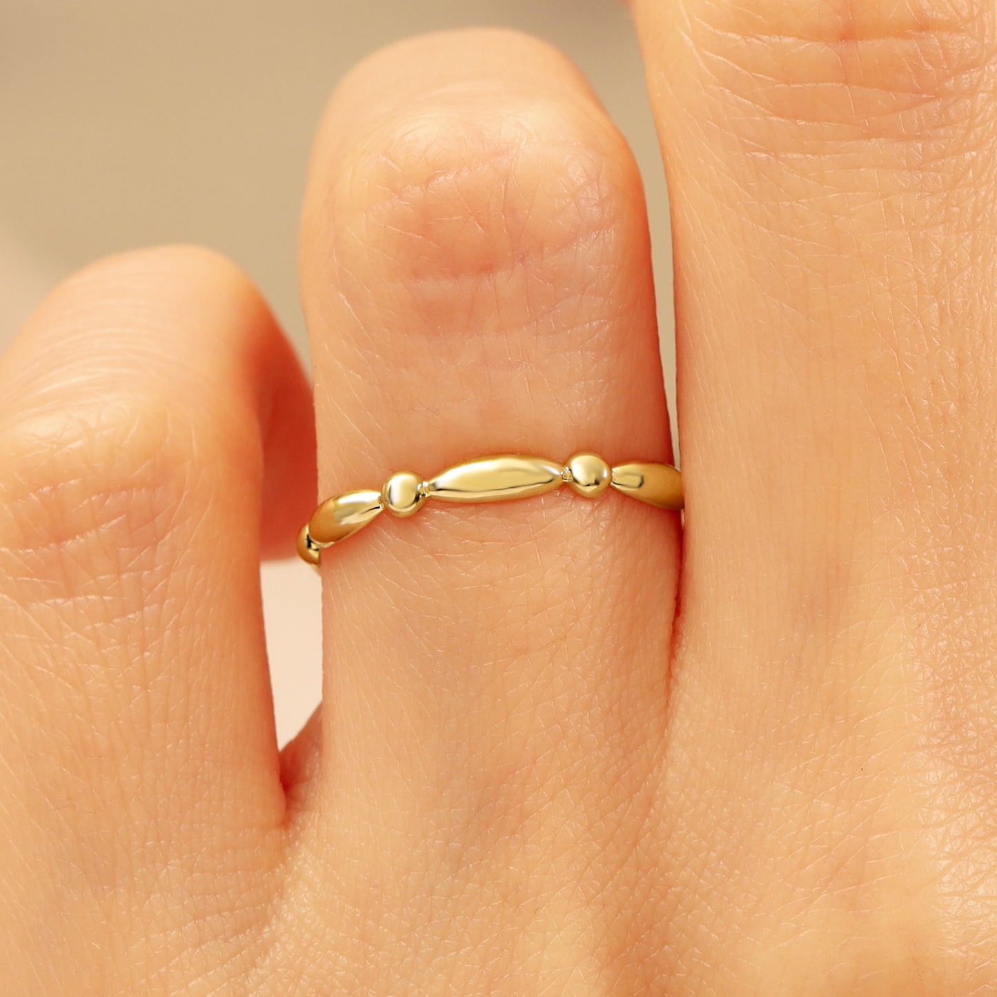 14k Solid Gold Stacking Ring – Slim 1.25 mm Stackable Band