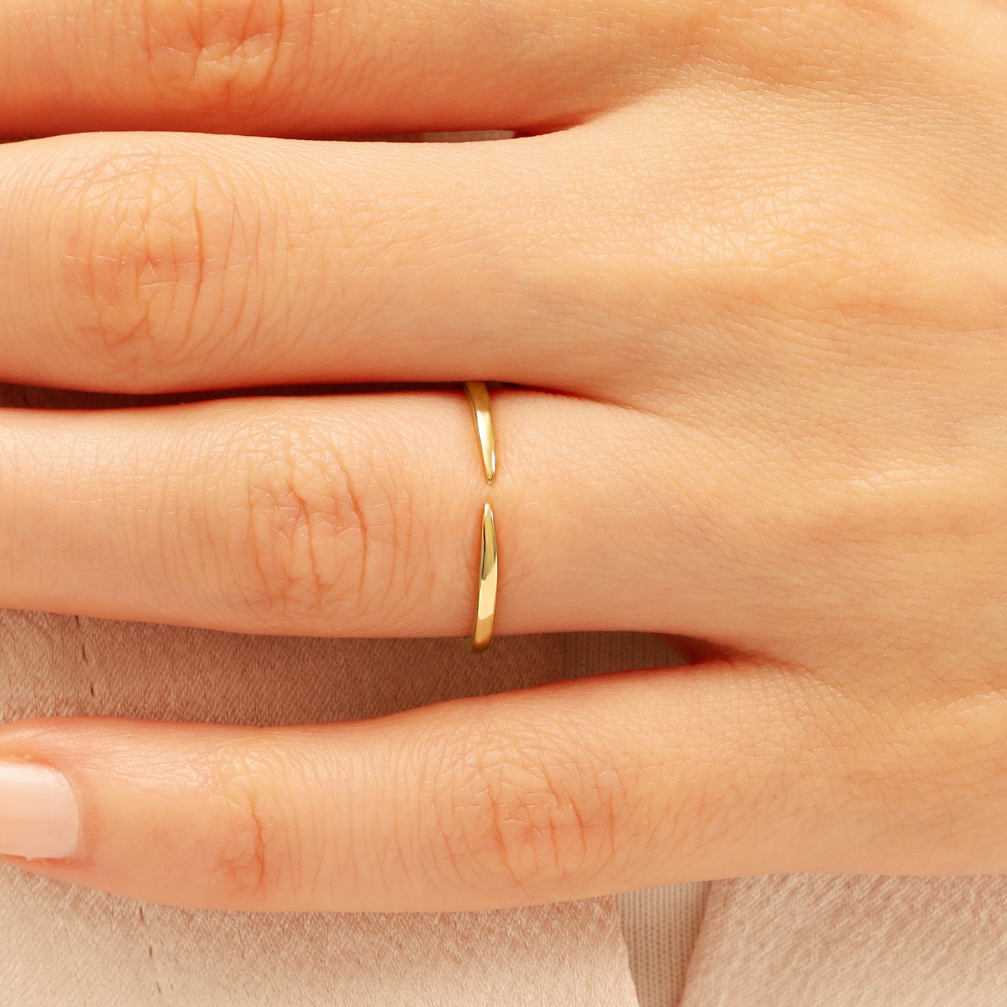 14K Minimal Open Solid Gold Ring
