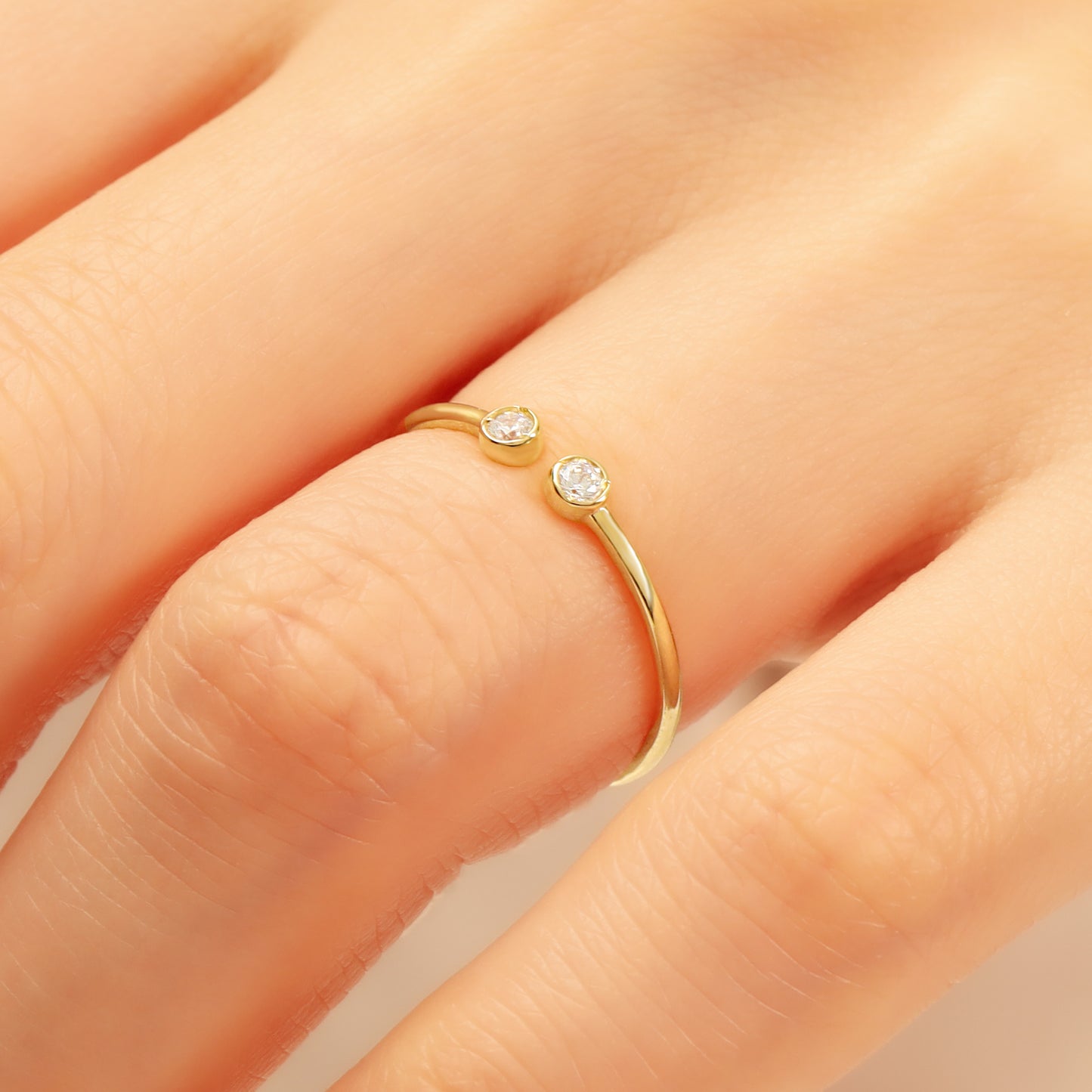14K Dainty Open Ring