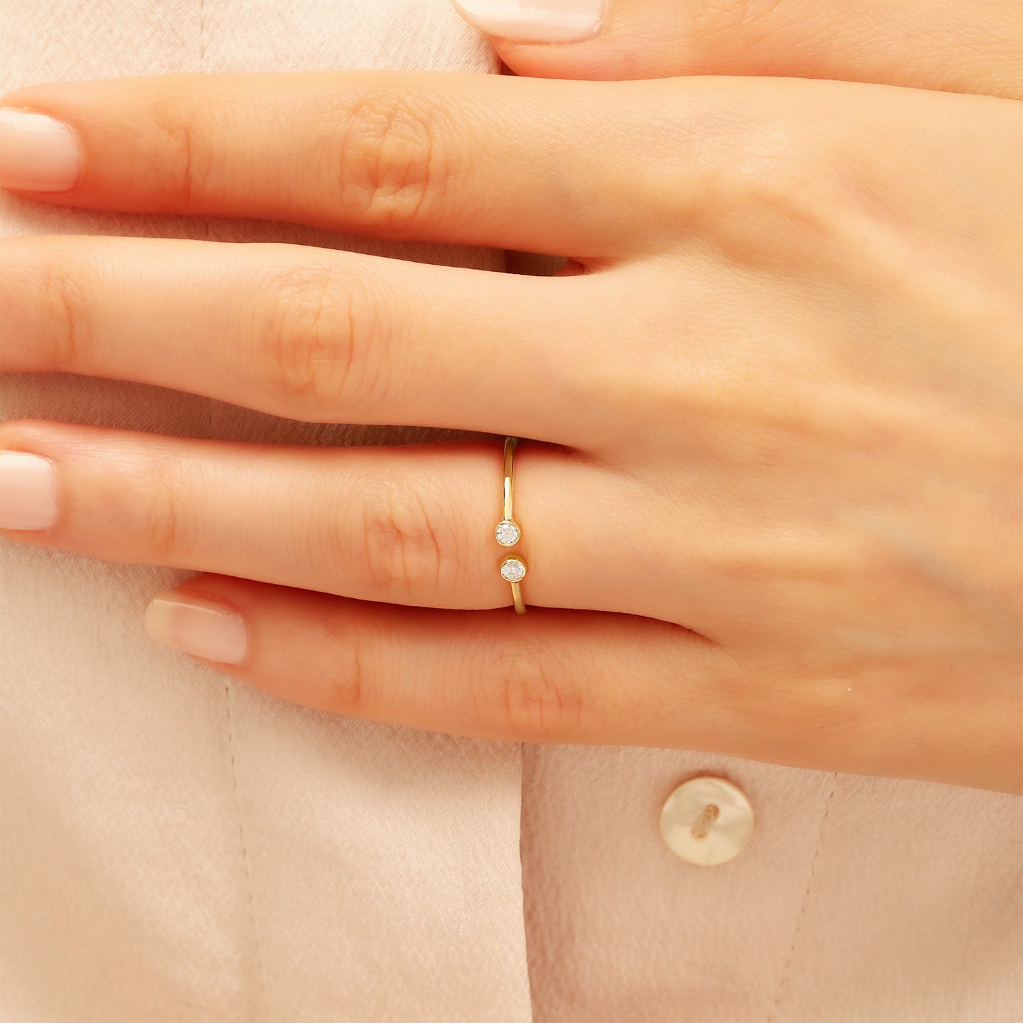 14K Dainty Open Ring