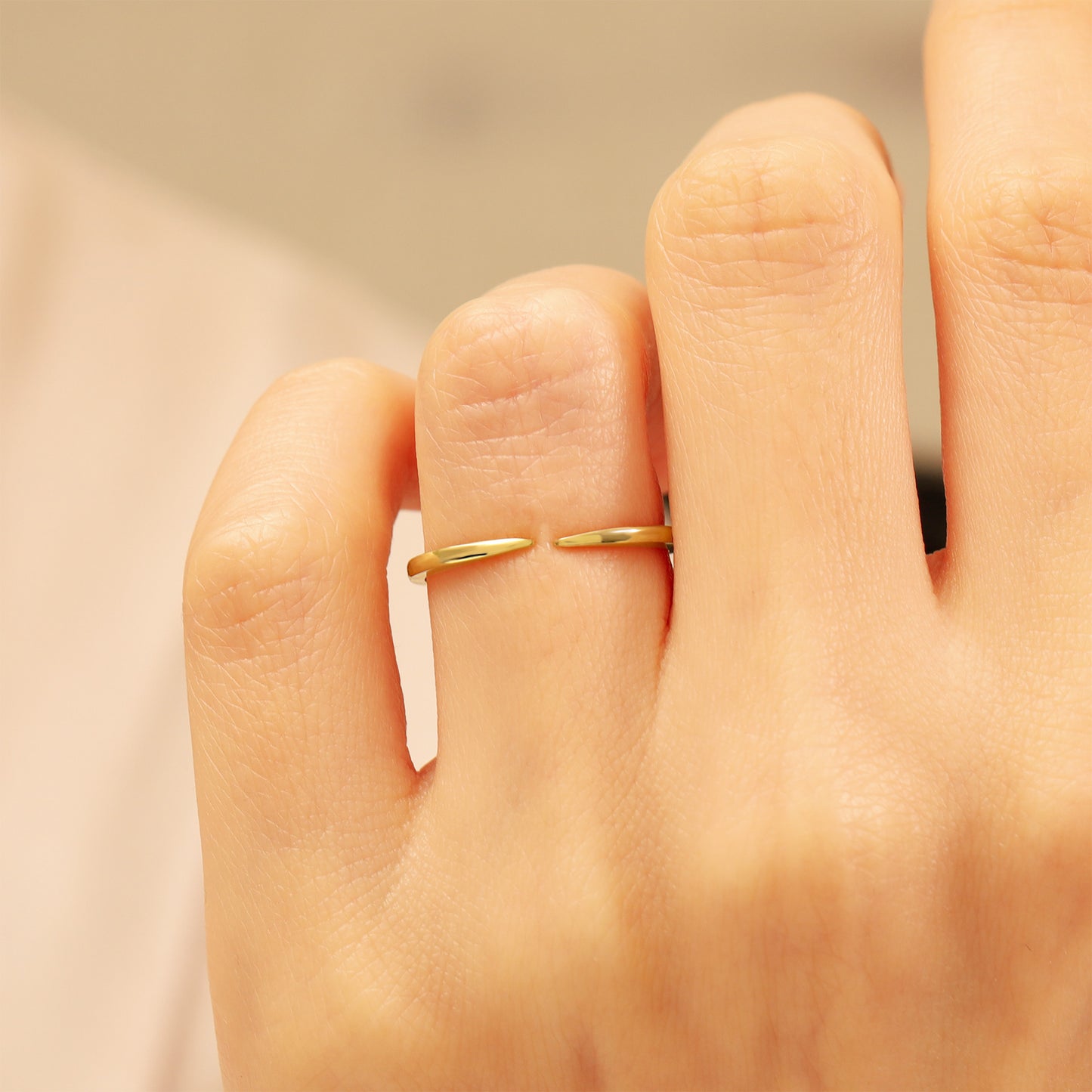 14K Minimal Open Solid Gold Ring
