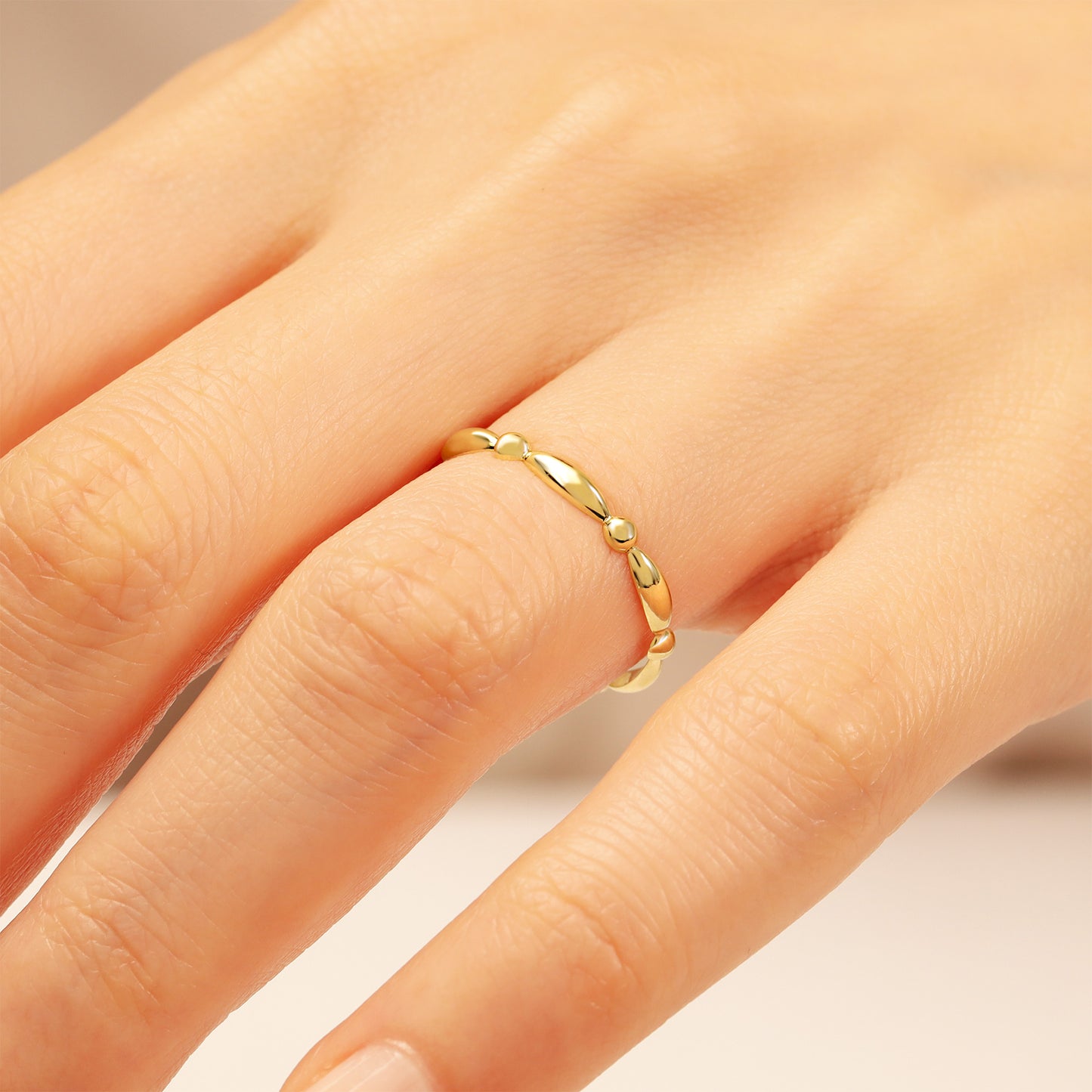 14k Solid Gold Stacking Ring – Slim 1.25 mm Stackable Band
