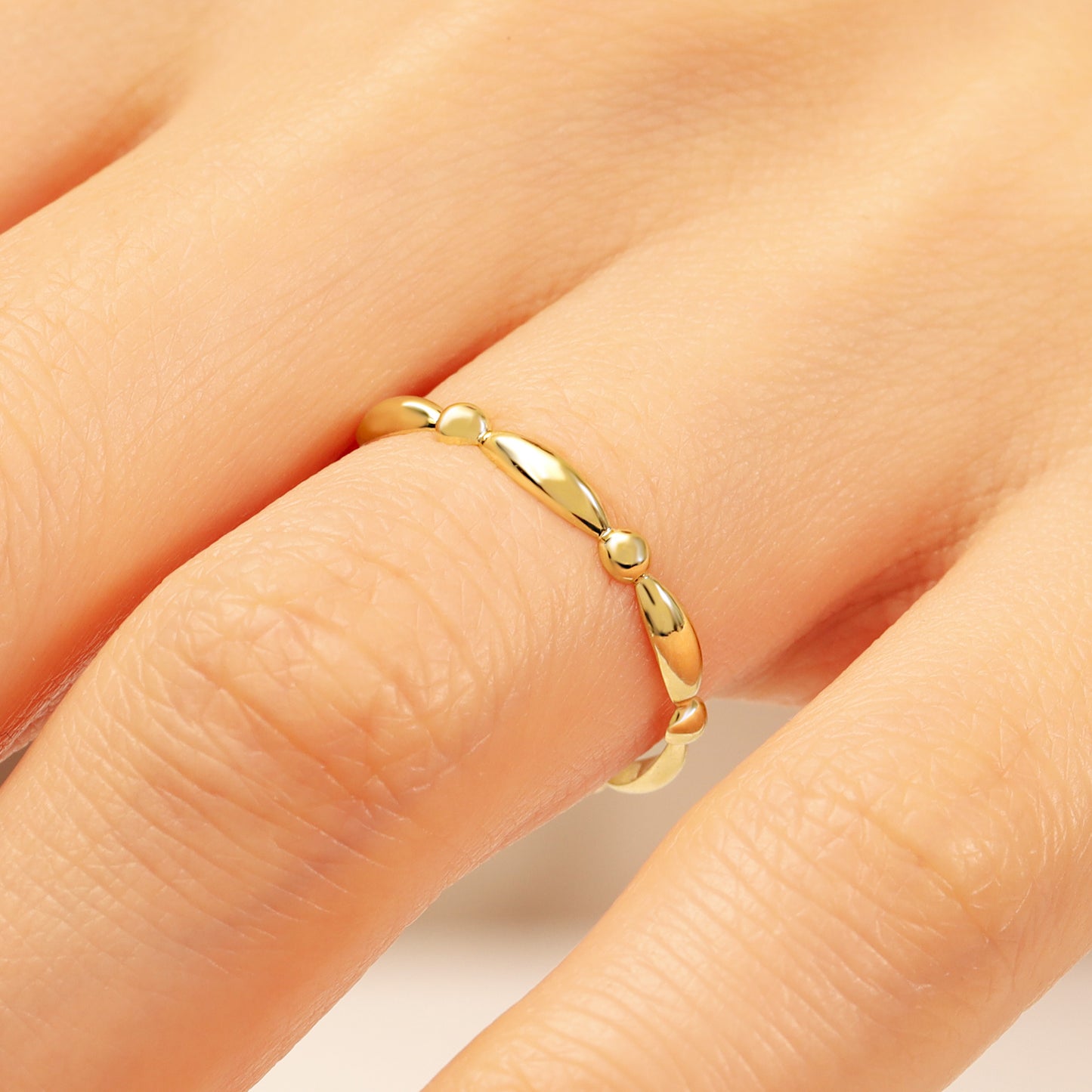 14k Solid Gold Stacking Ring – Slim 1.25 mm Stackable Band
