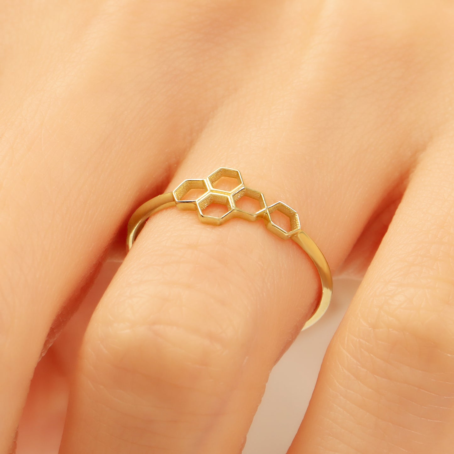 Solid Gold Honeycomb Ring