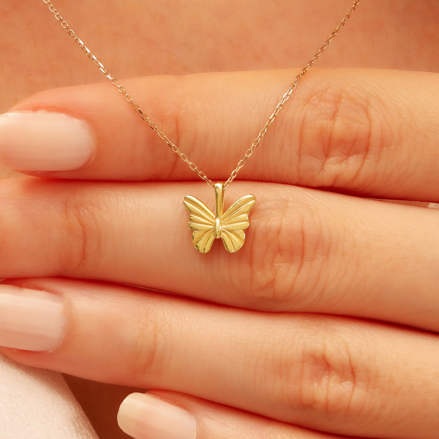14k Gold Butterfly Necklace – Dainty Solid-Gold Pendant for Everyday Shine