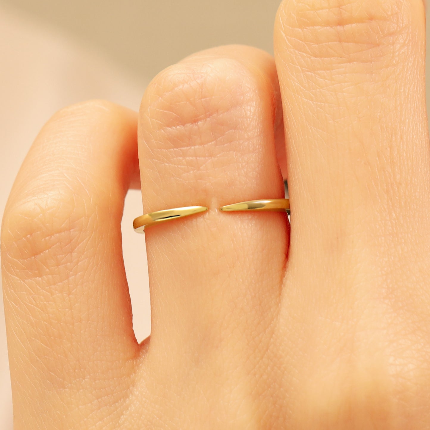14K Minimal Open Solid Gold Ring