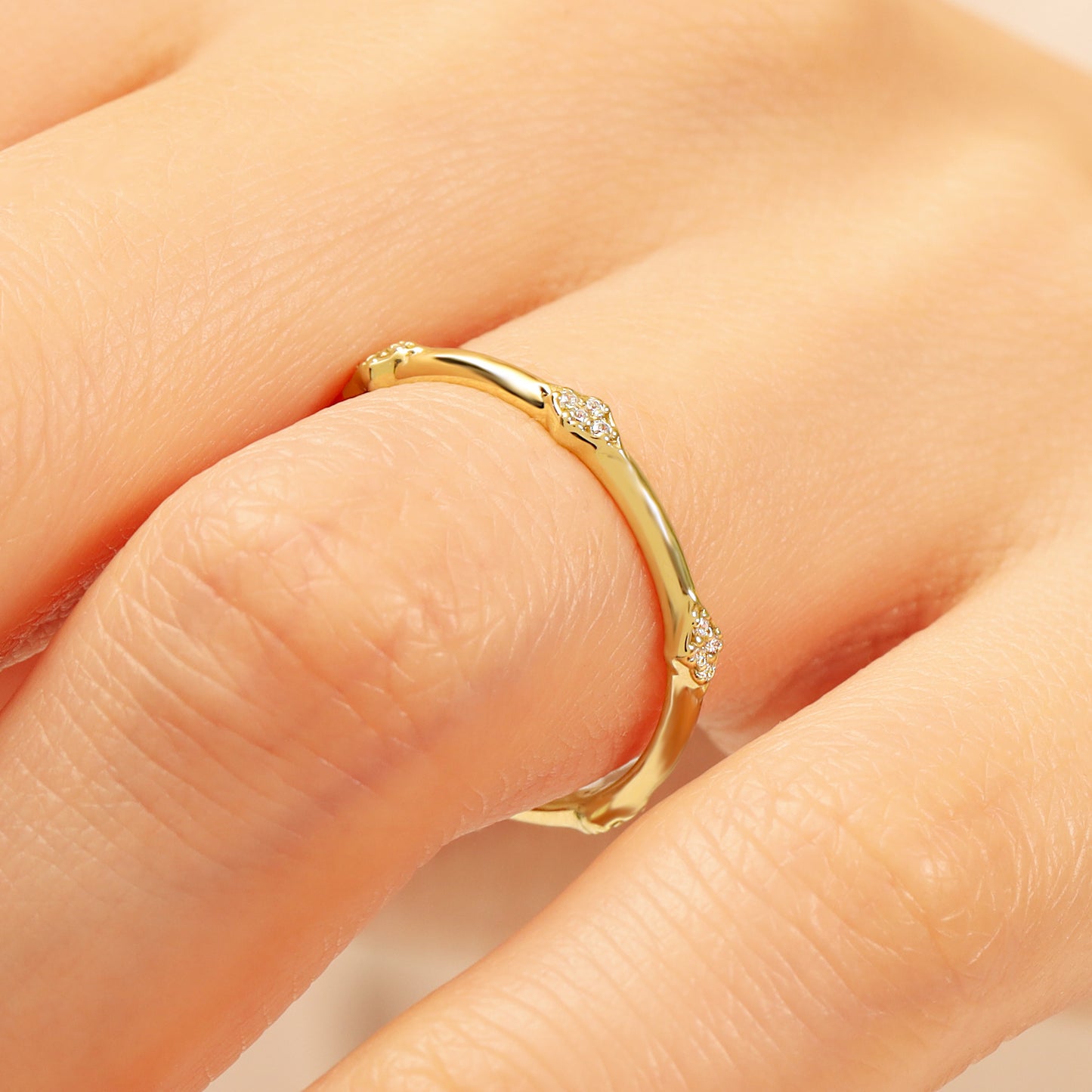 14K Vintage-Inspired Solid Gold Stacking Ring
