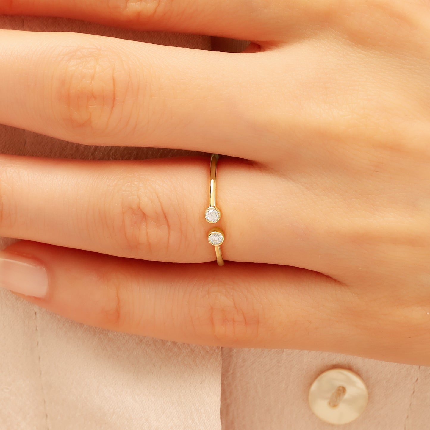 14K Dainty Open Ring