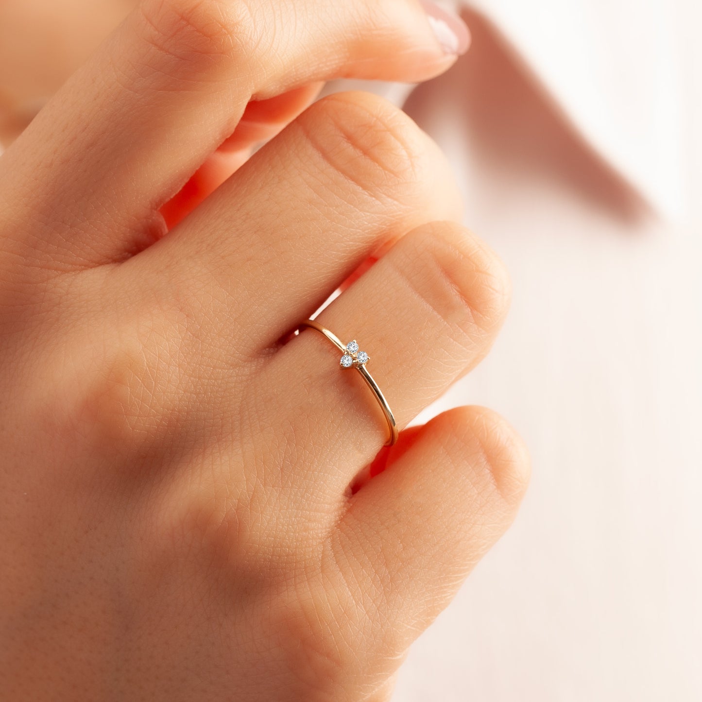 14K Tria Three Stone Ring in Gold