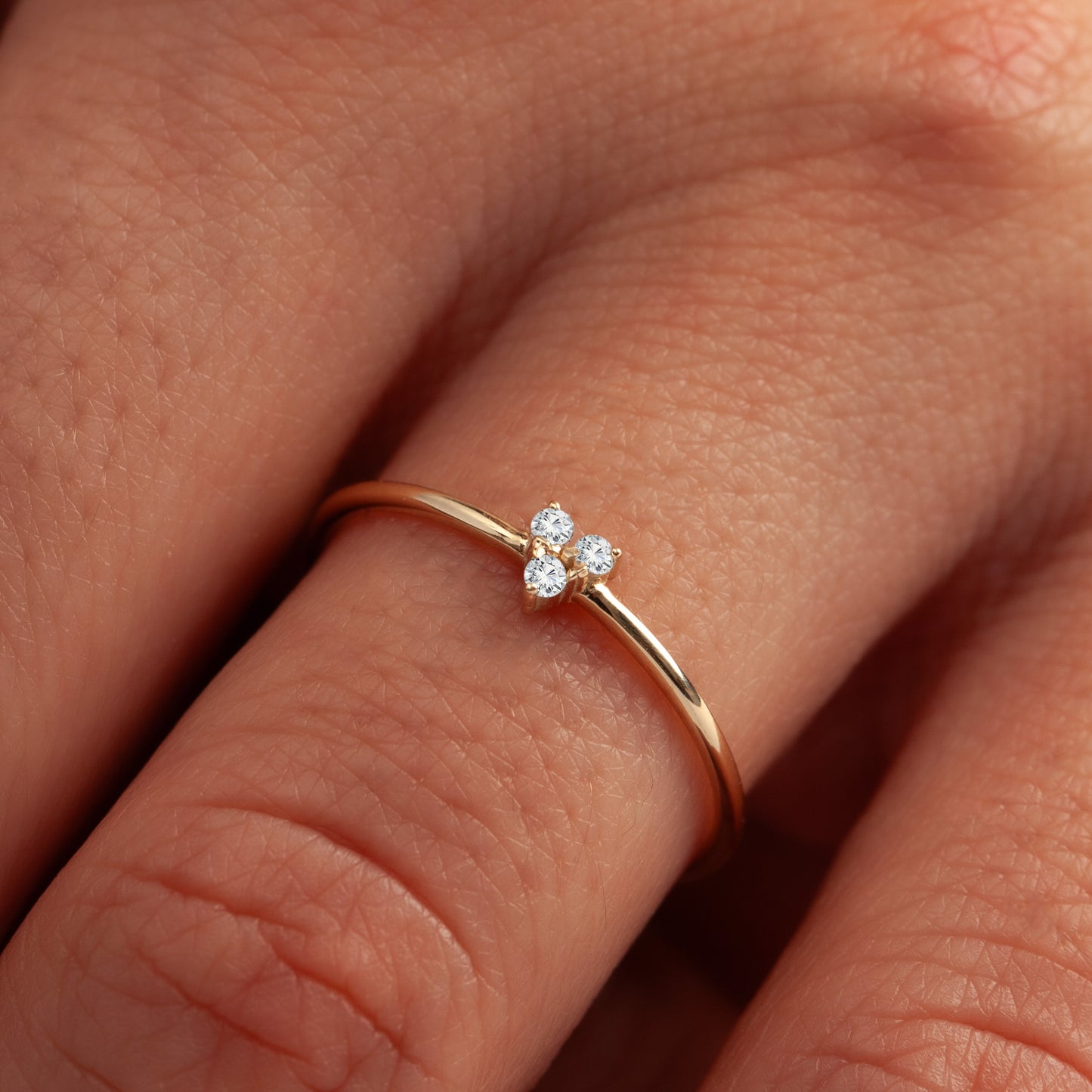 14K Tria Three Stone Ring in Gold