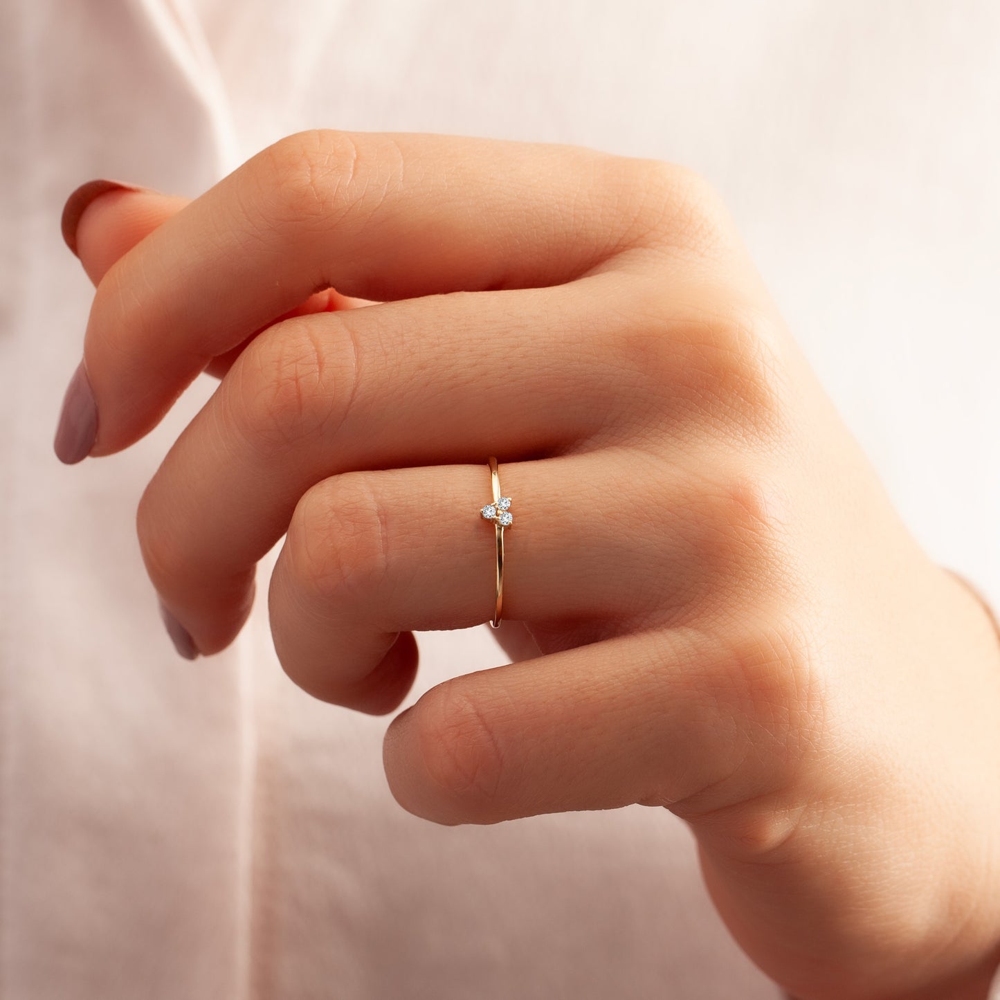 14K Tria Three Stone Ring in Gold