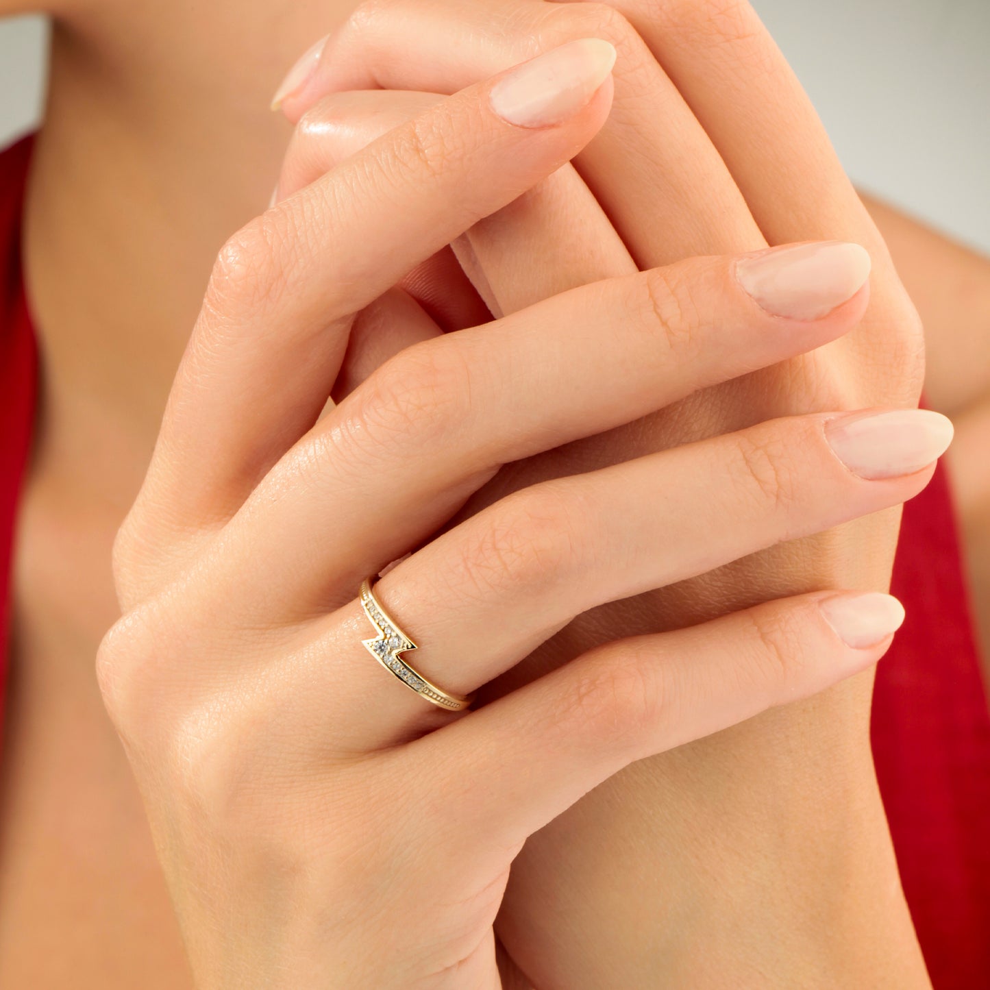 14K Lightning Zircon Gold Ring