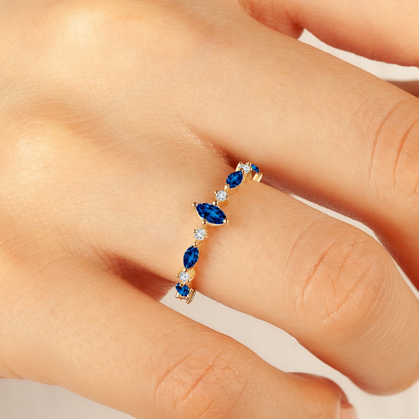 Sapphire Marquise 14K Ring in Gold