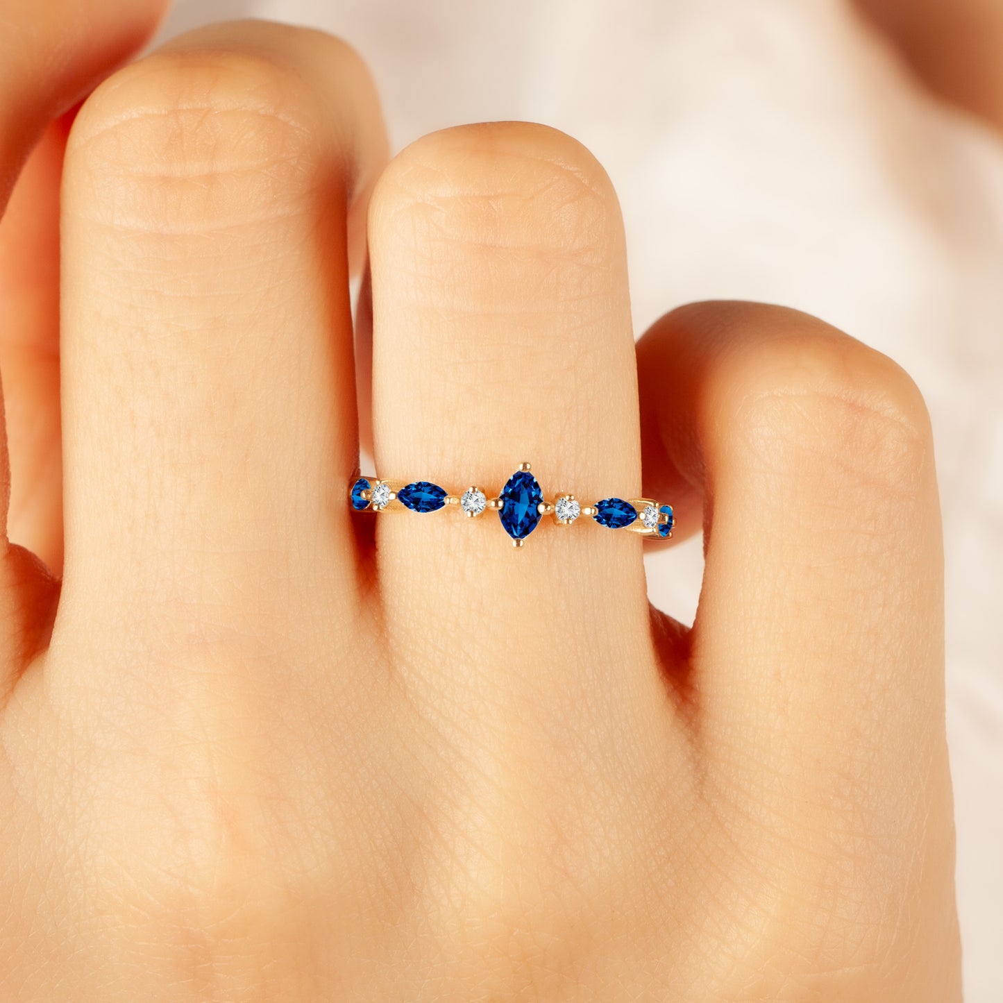 Sapphire Marquise 14K Ring in Gold