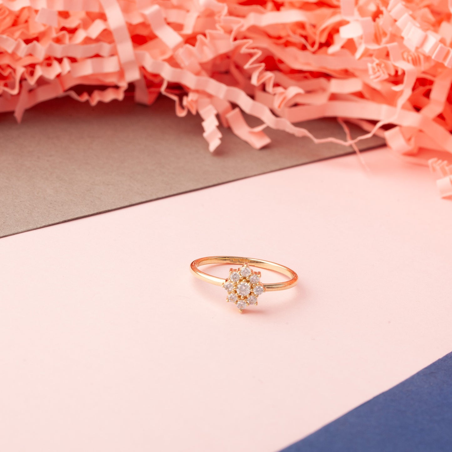 14K Flower Minimal Thin Gold Ring in Gold