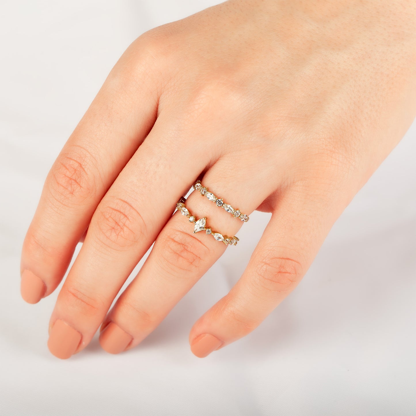 10k Solid Gold Half Eternity Diamond Ring