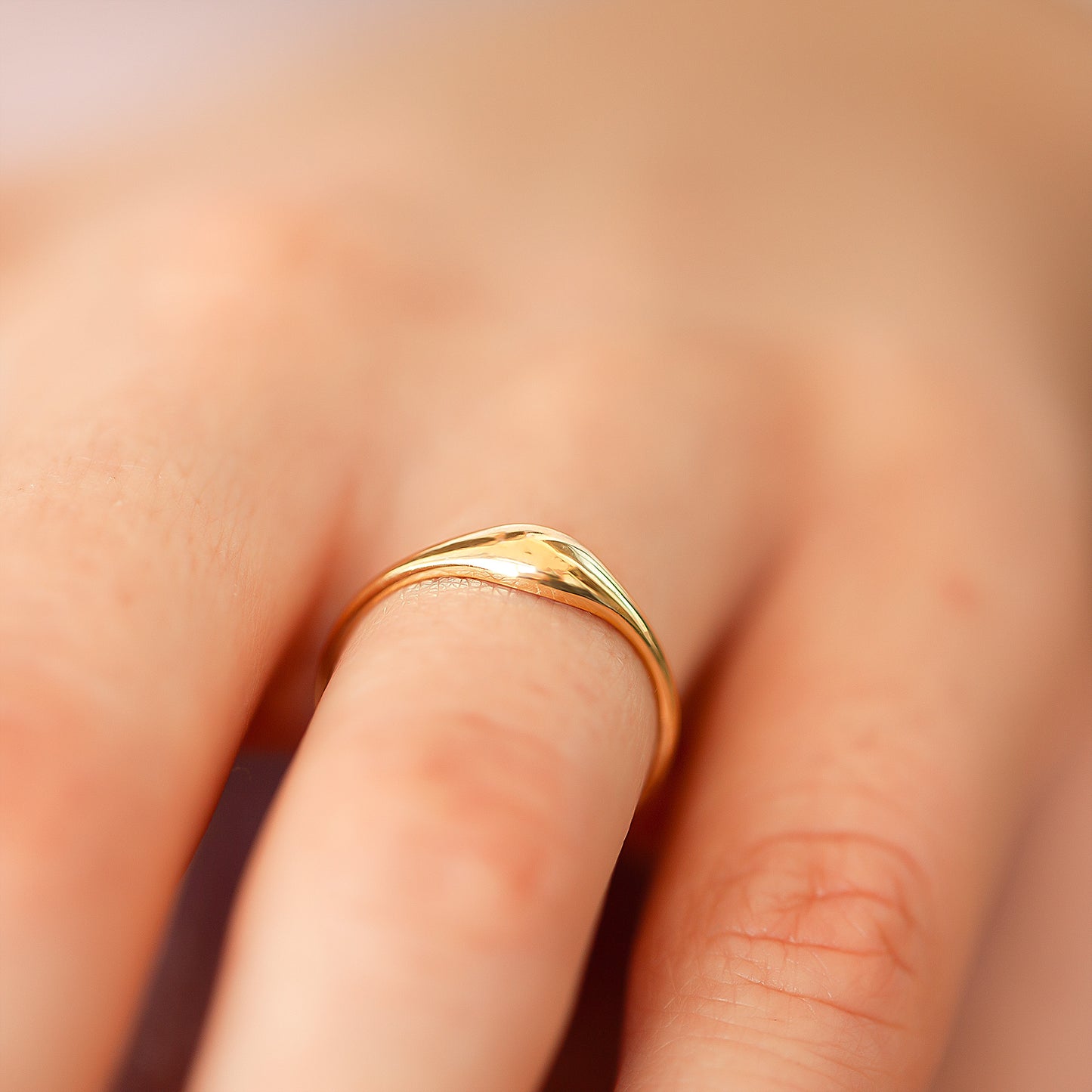 10k Solid Gold Minimalist Dome Ring