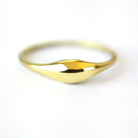 18k Solid Gold Minimalist Dome Ring