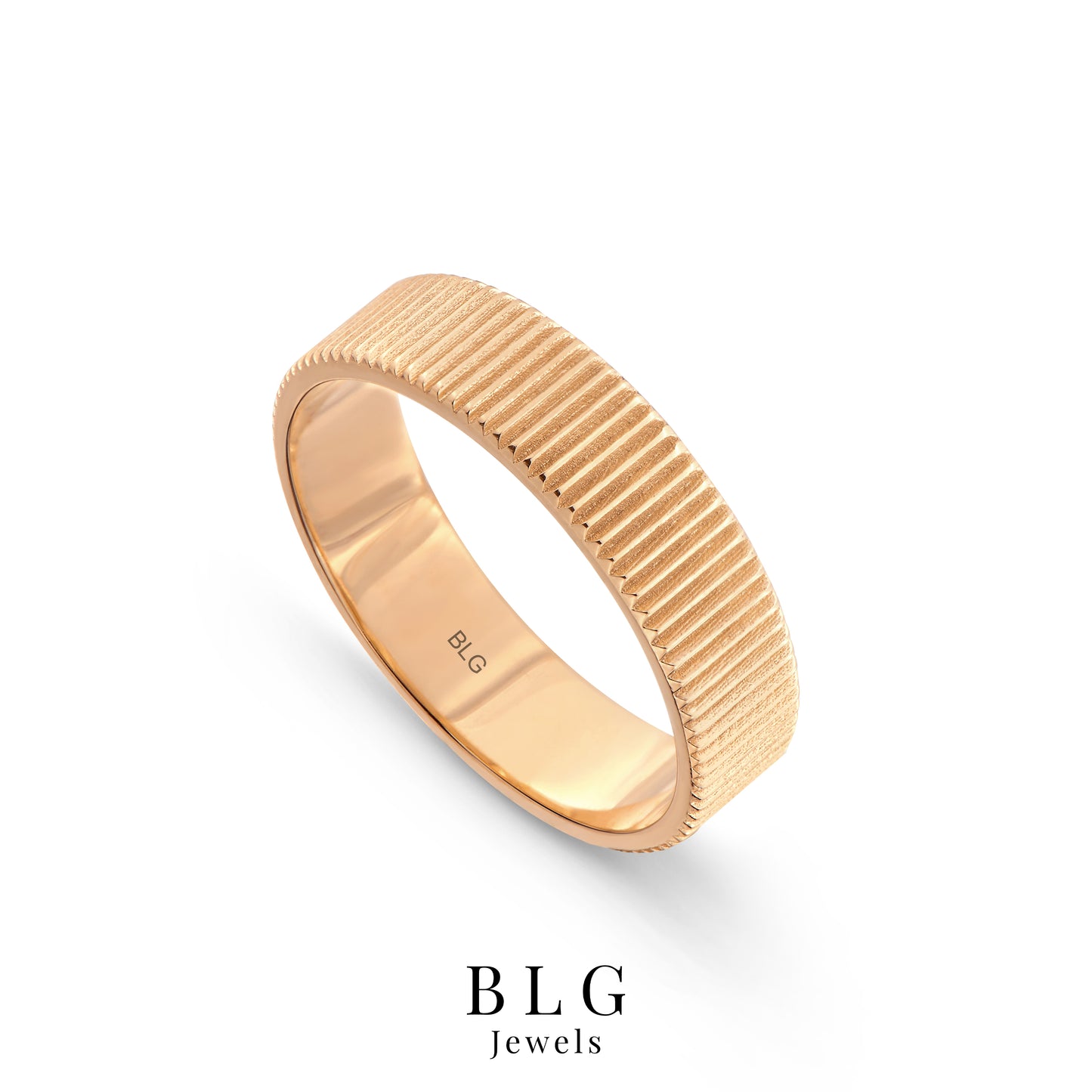 14K Textured Gold Band Ring