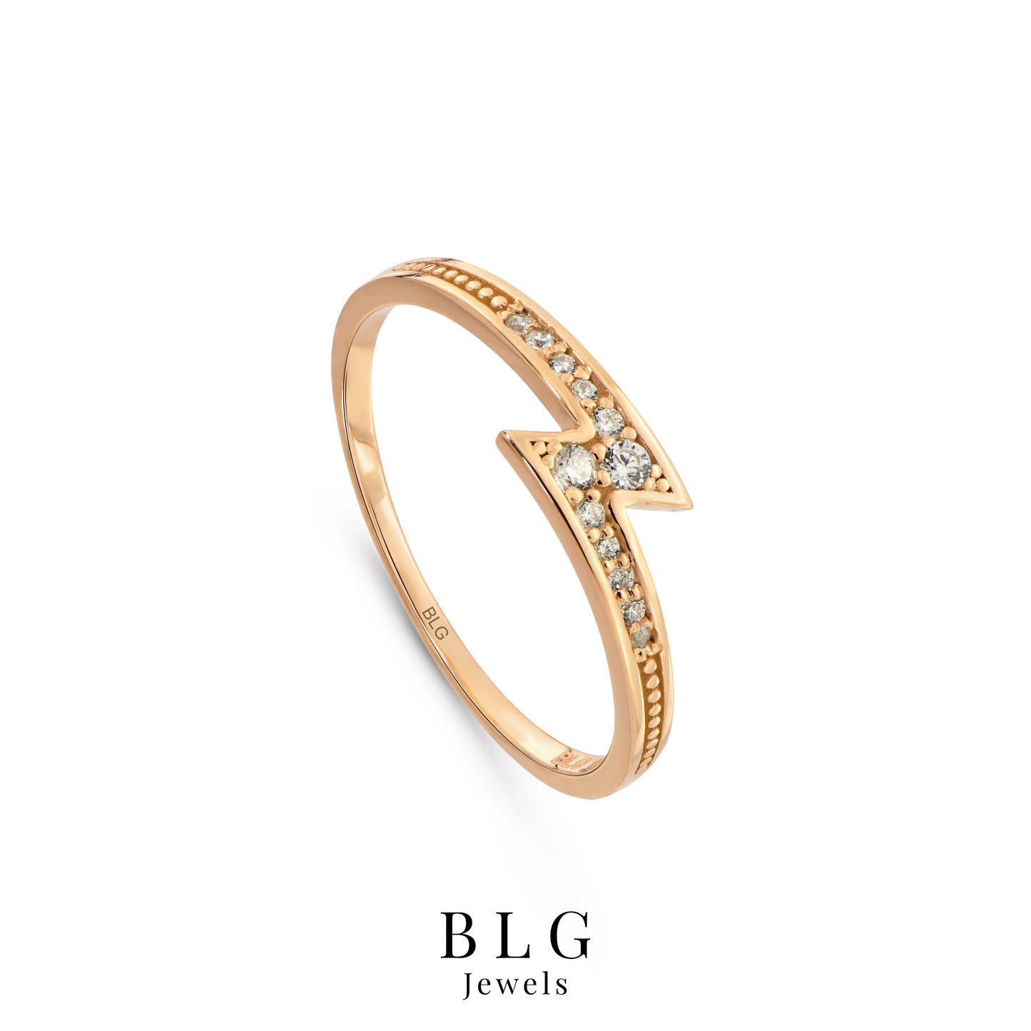 14K Lightning Zircon Gold Ring