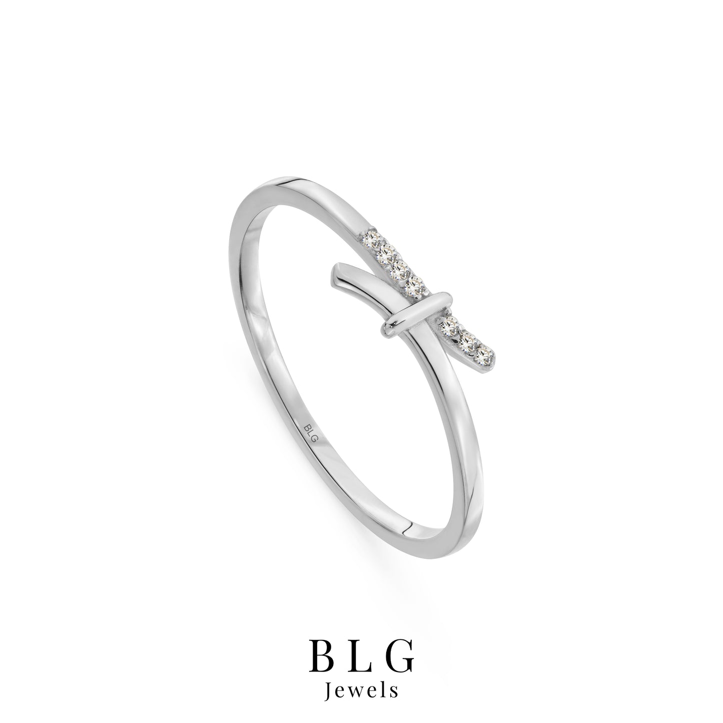 14K Solid Gold Zircon Knot Ring