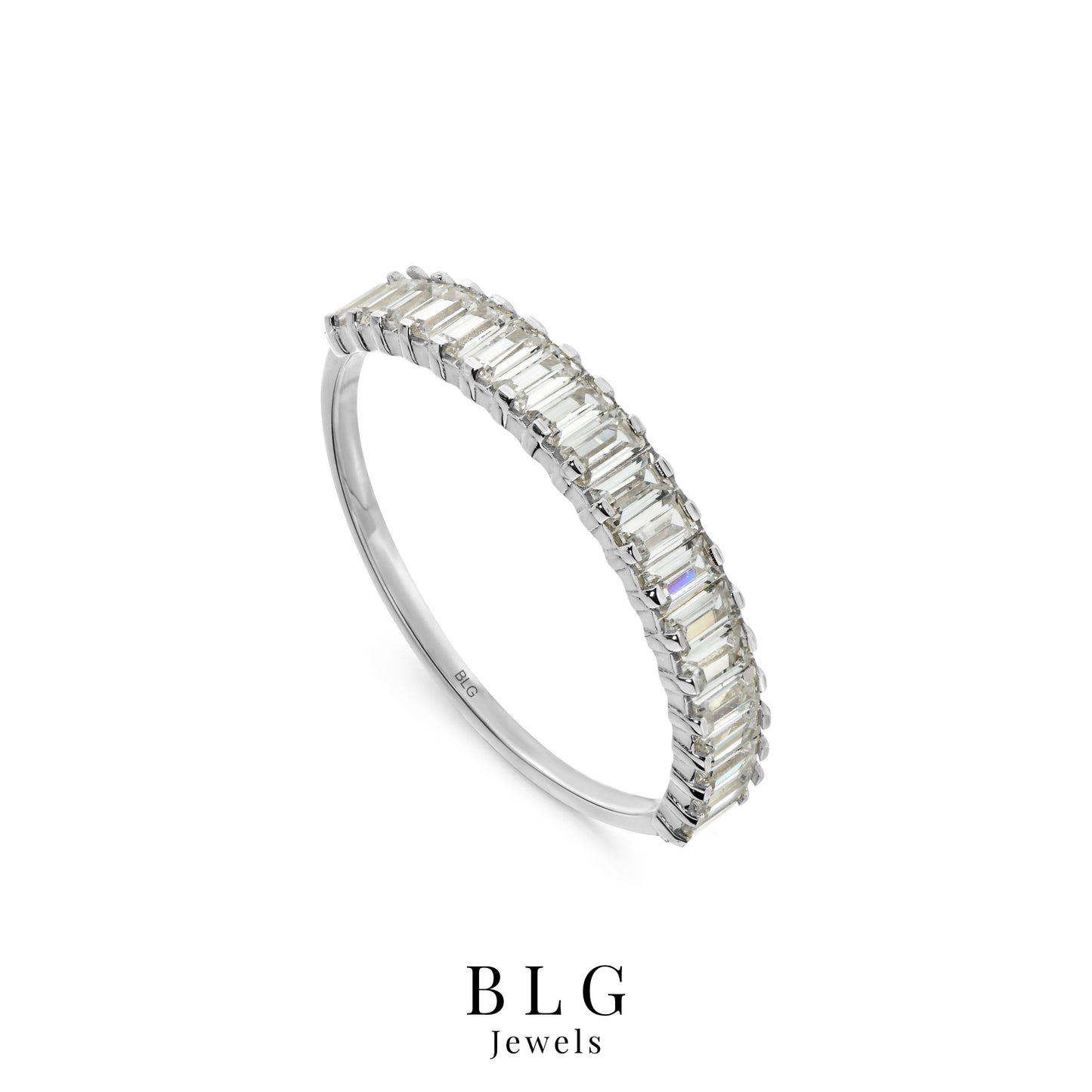 14K Baguette Zircon Eternity Gold Ring