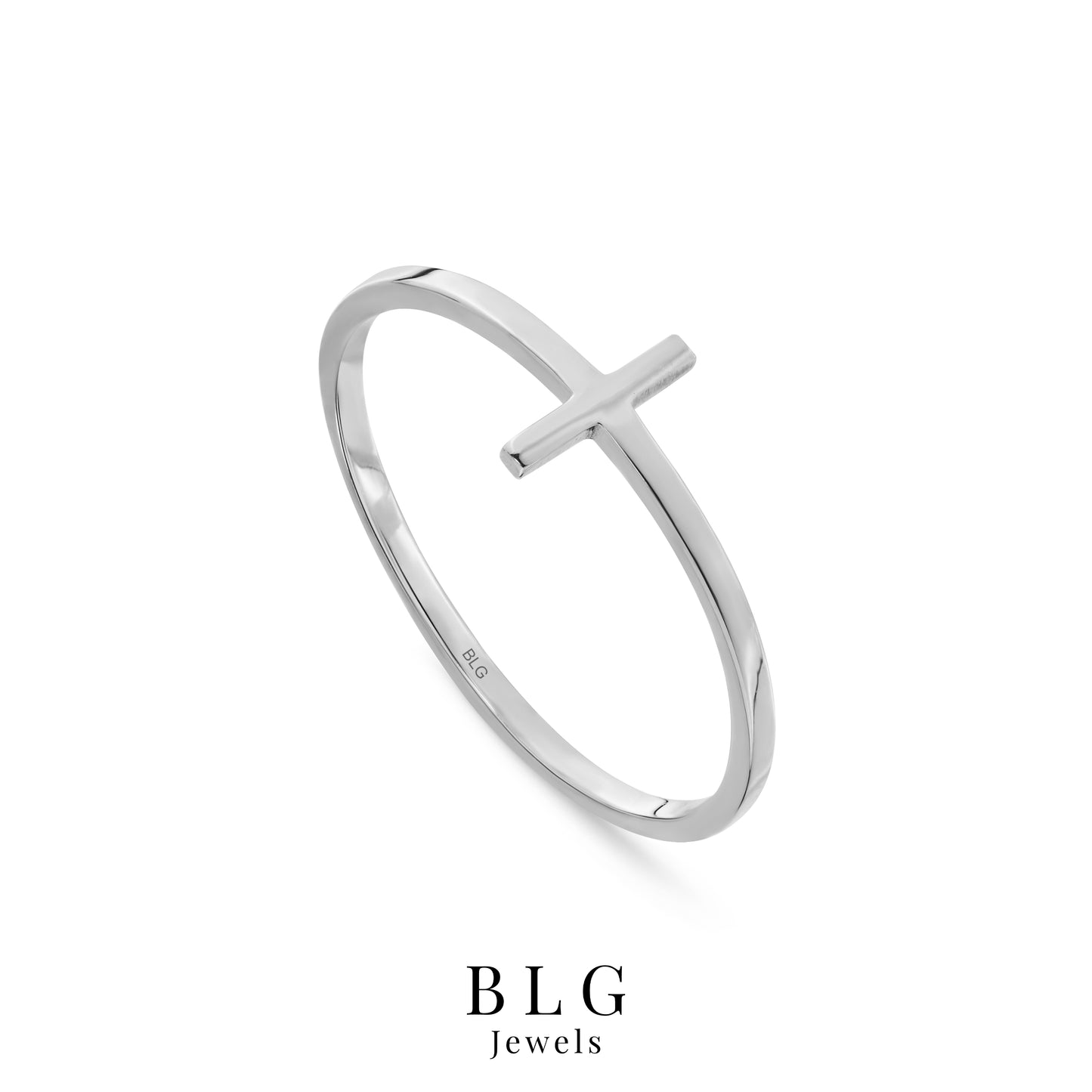 14K Solid Gold Cross Ring