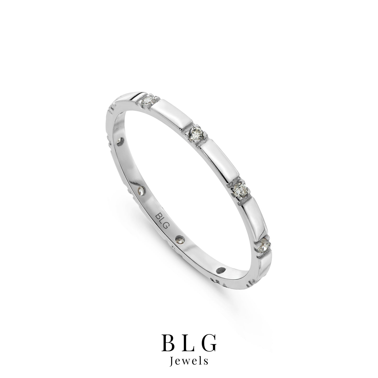 14K Gold Rectangle Zircon Band Ring