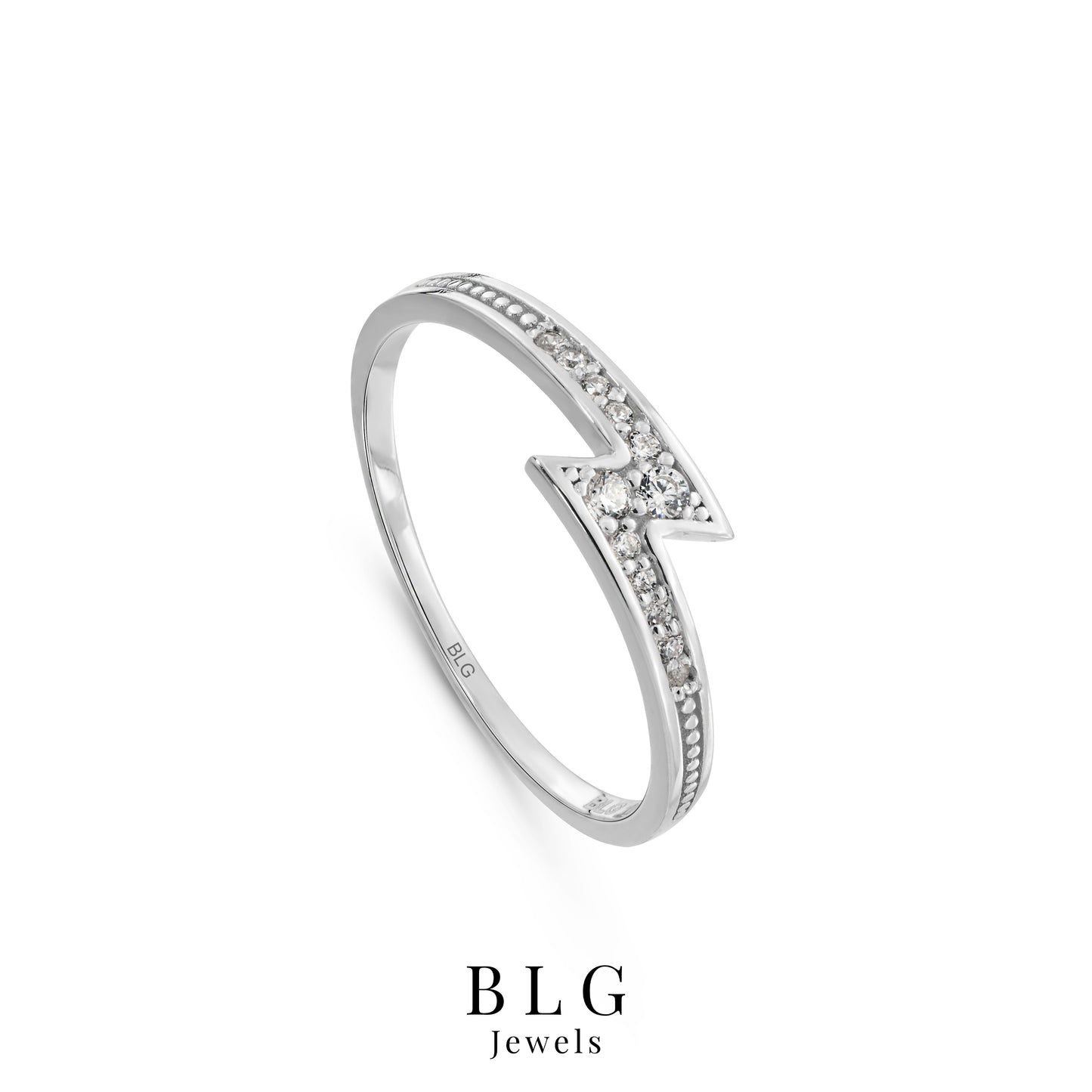 14K Lightning Zircon Gold Ring