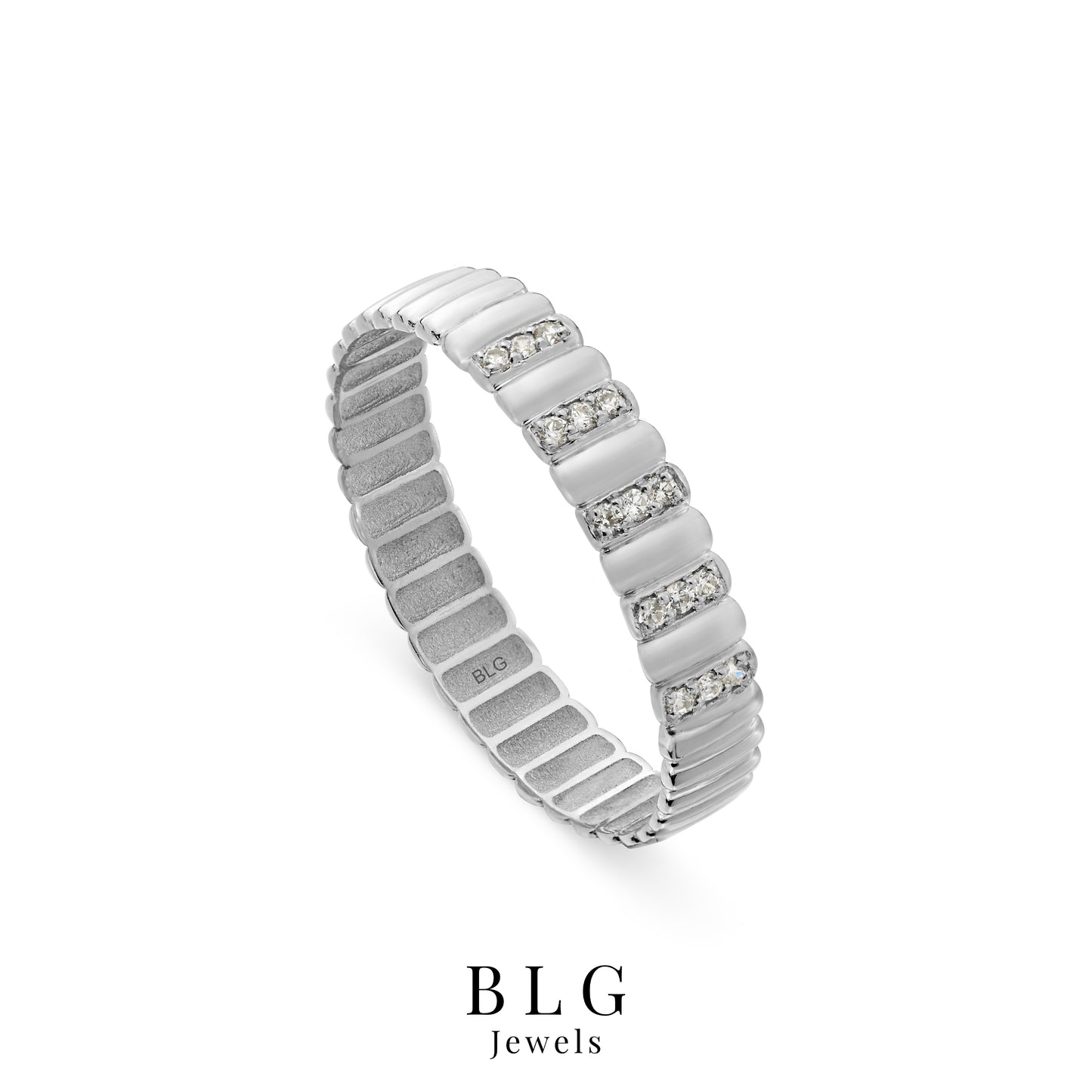 14K Gold Zircon Band Ring