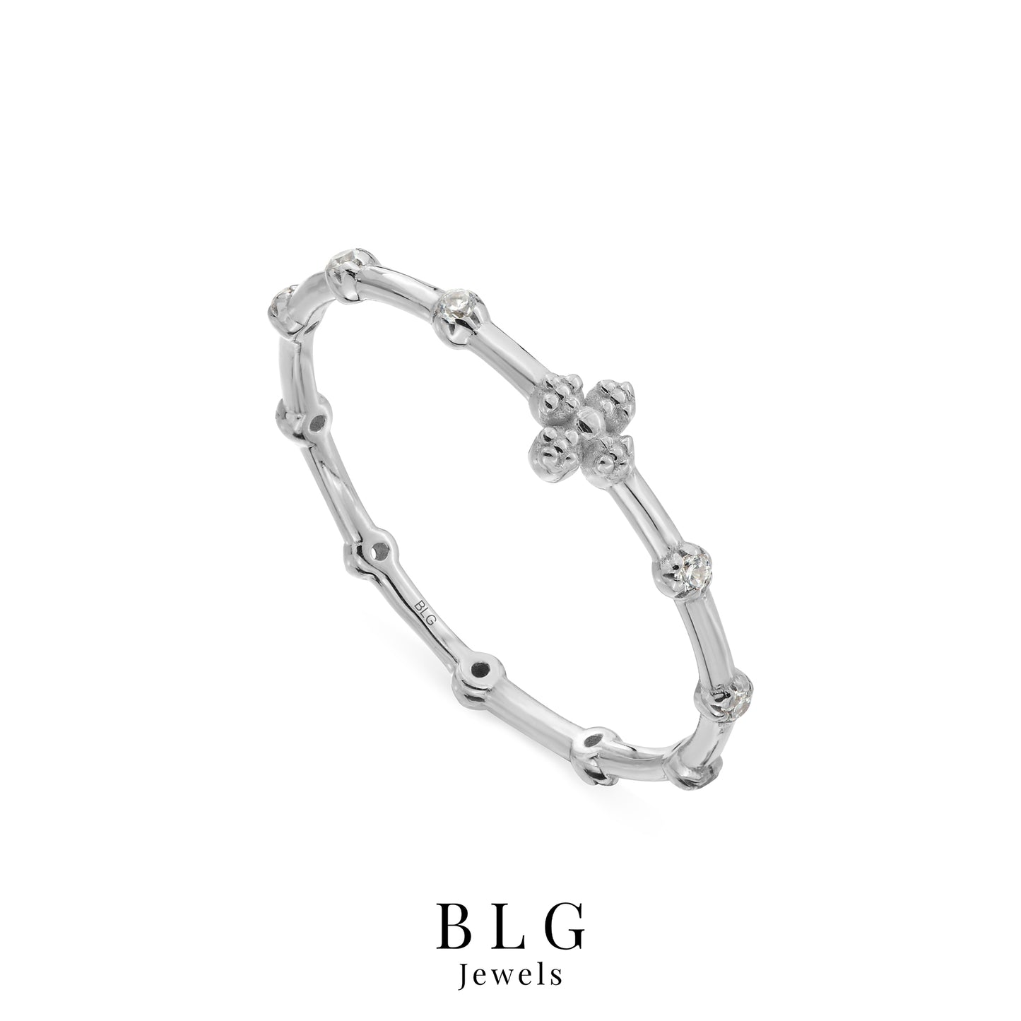 14K Stone Stackable Ring