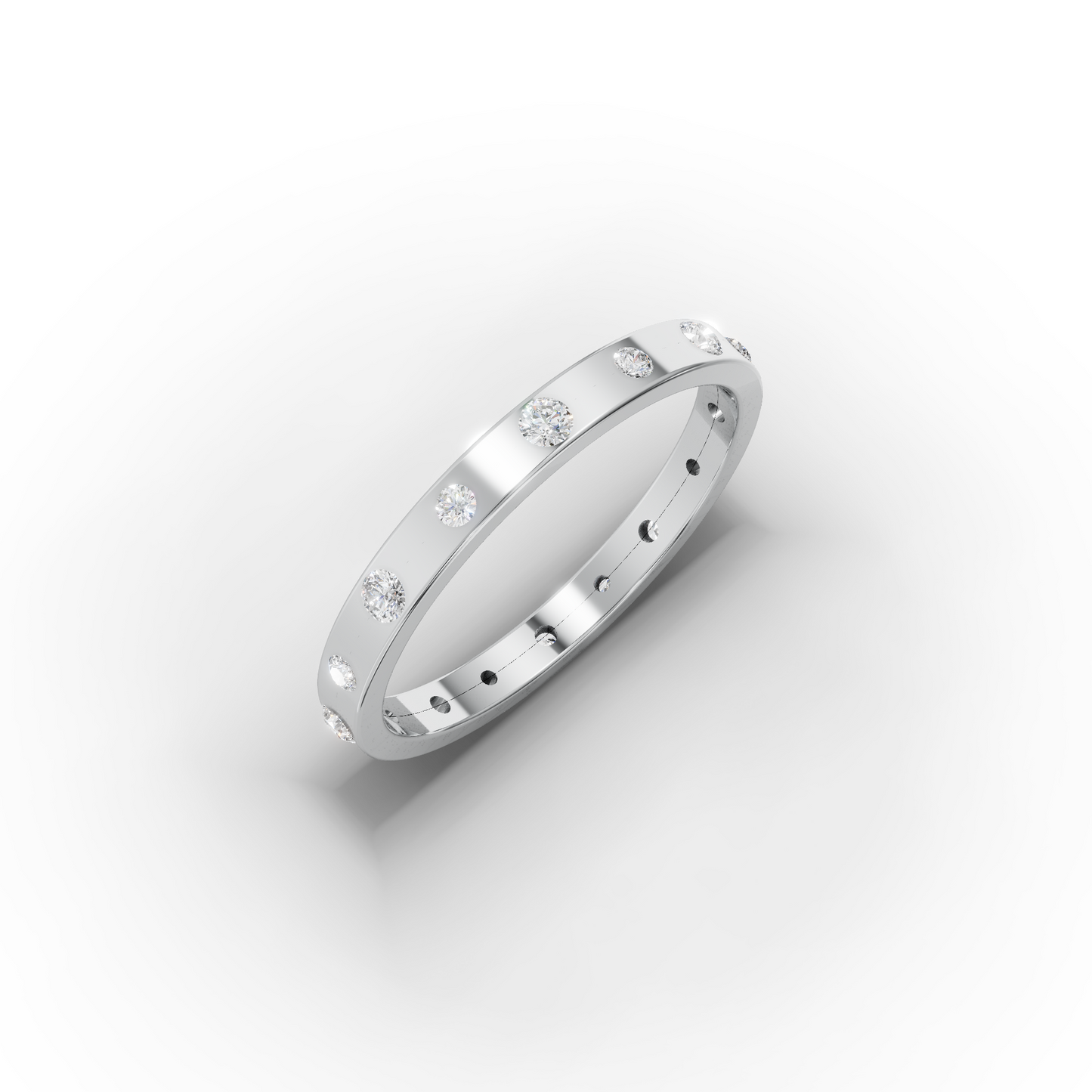 Zircon 14K Solid Gold Band Ring