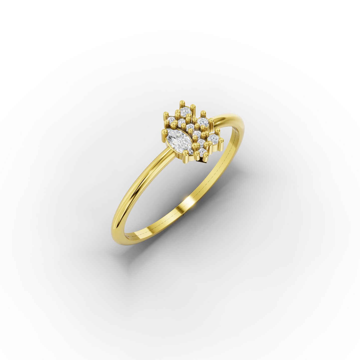 14K Minimalist Marquise Zircon Ring