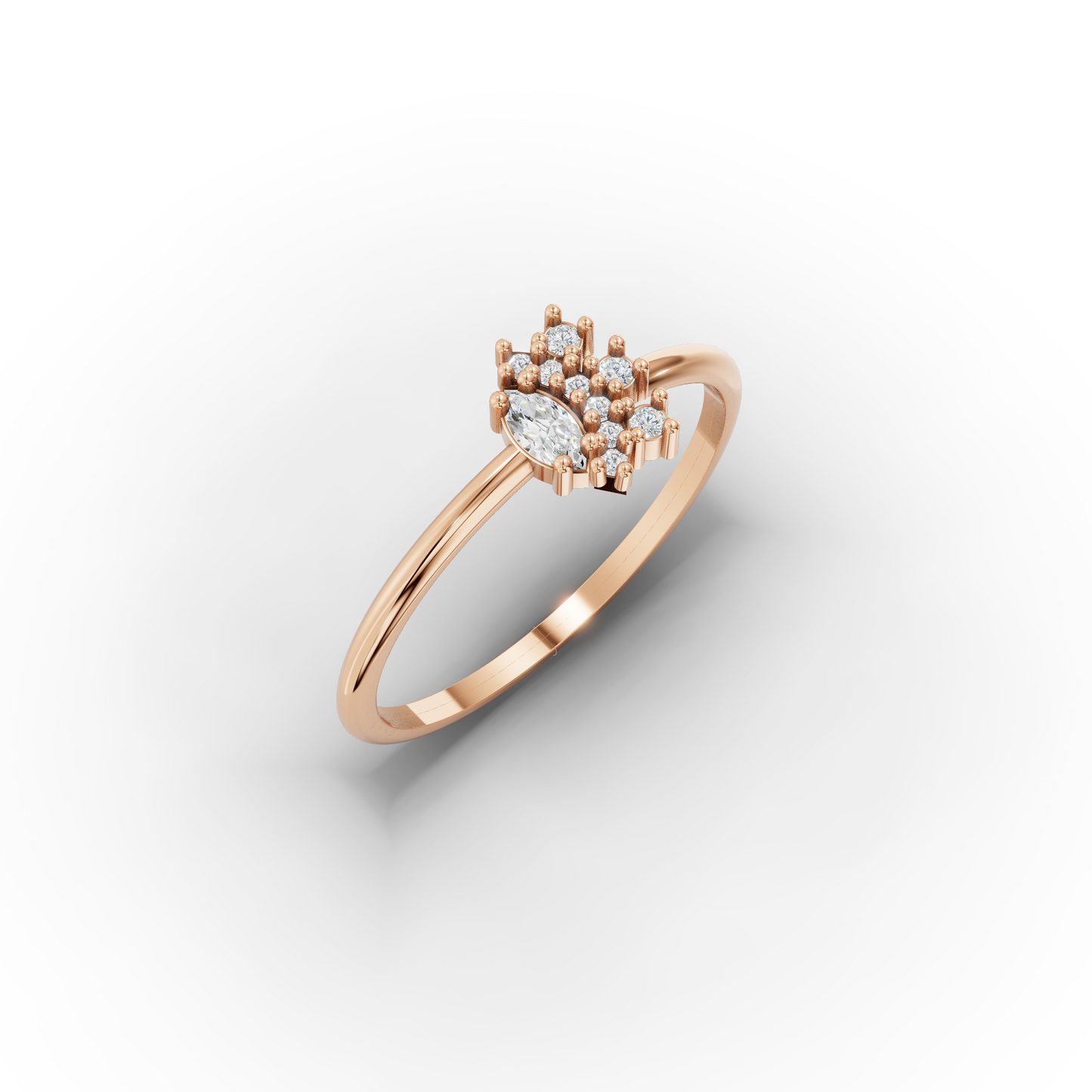 14K Minimalist Marquise Zircon Ring