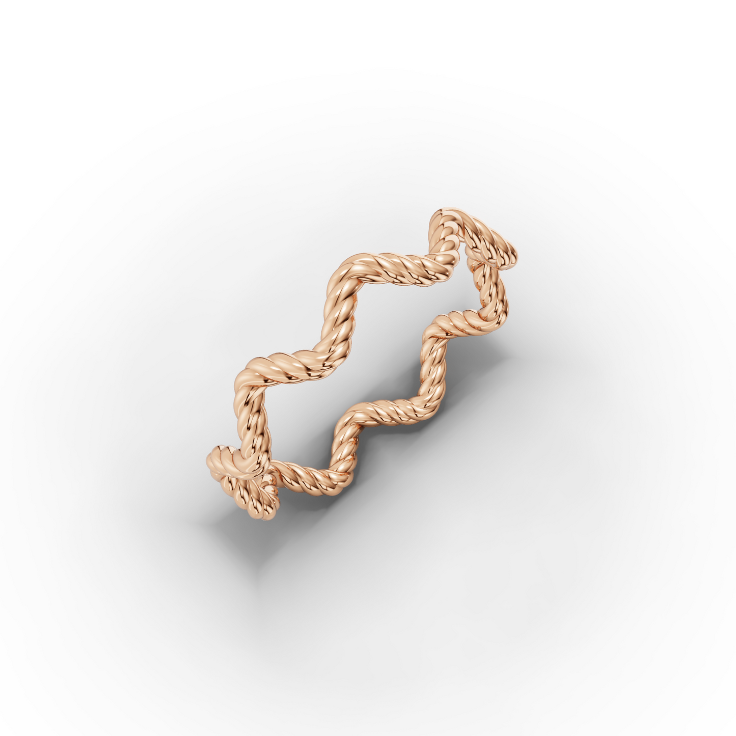 14K Twisted Wave Solid Gold Ring